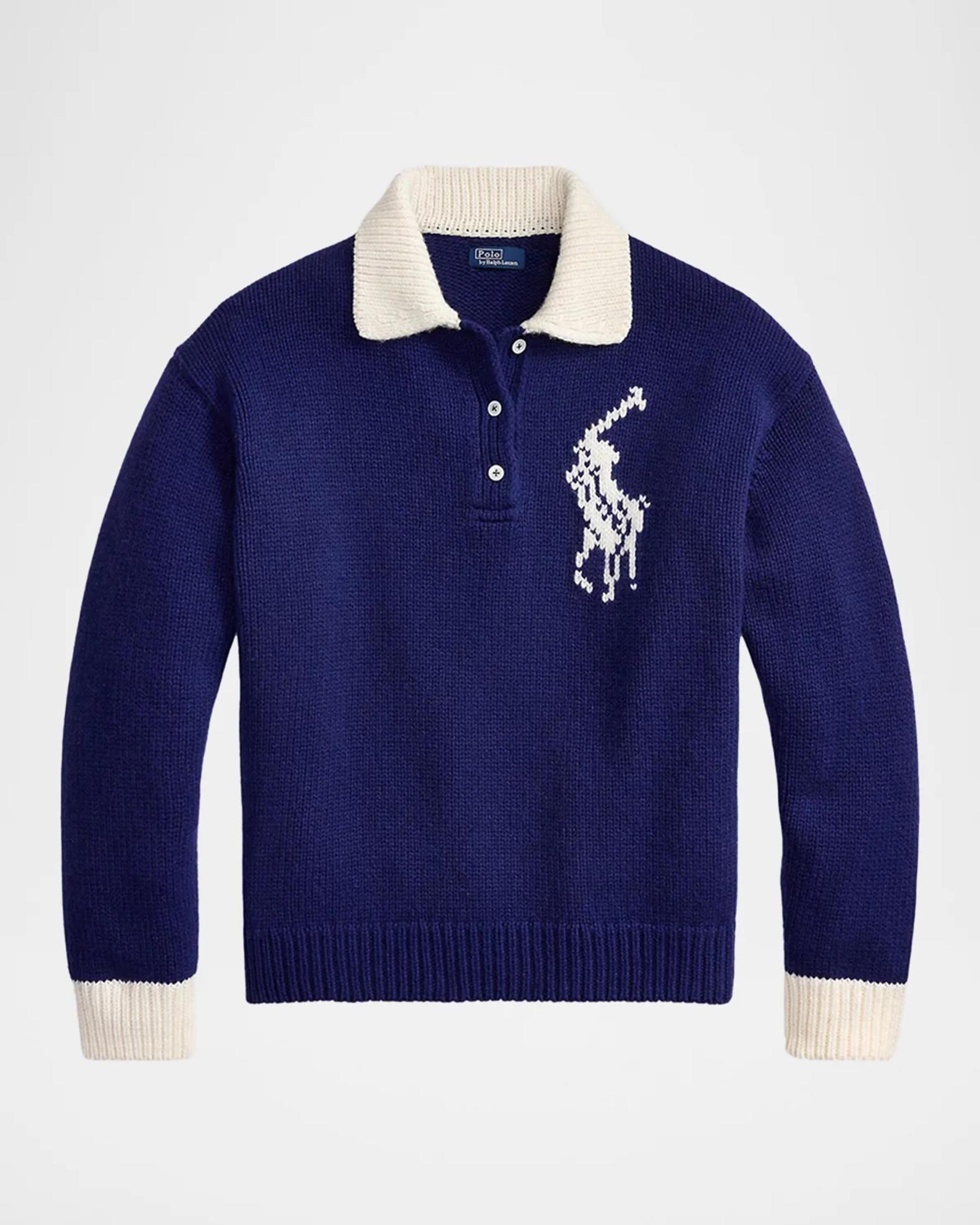 Polo Ralph Lauren Big Pony Wool Rugby Sweater | Neiman Marcus