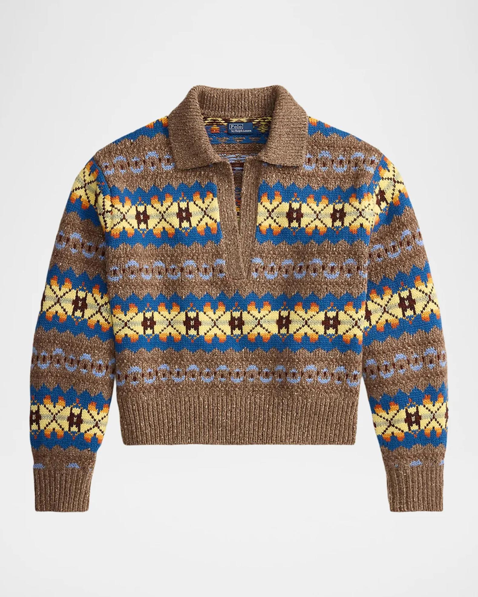 Polo Ralph Lauren Fair Isle Wool-Blend Polo-Collar Sweater