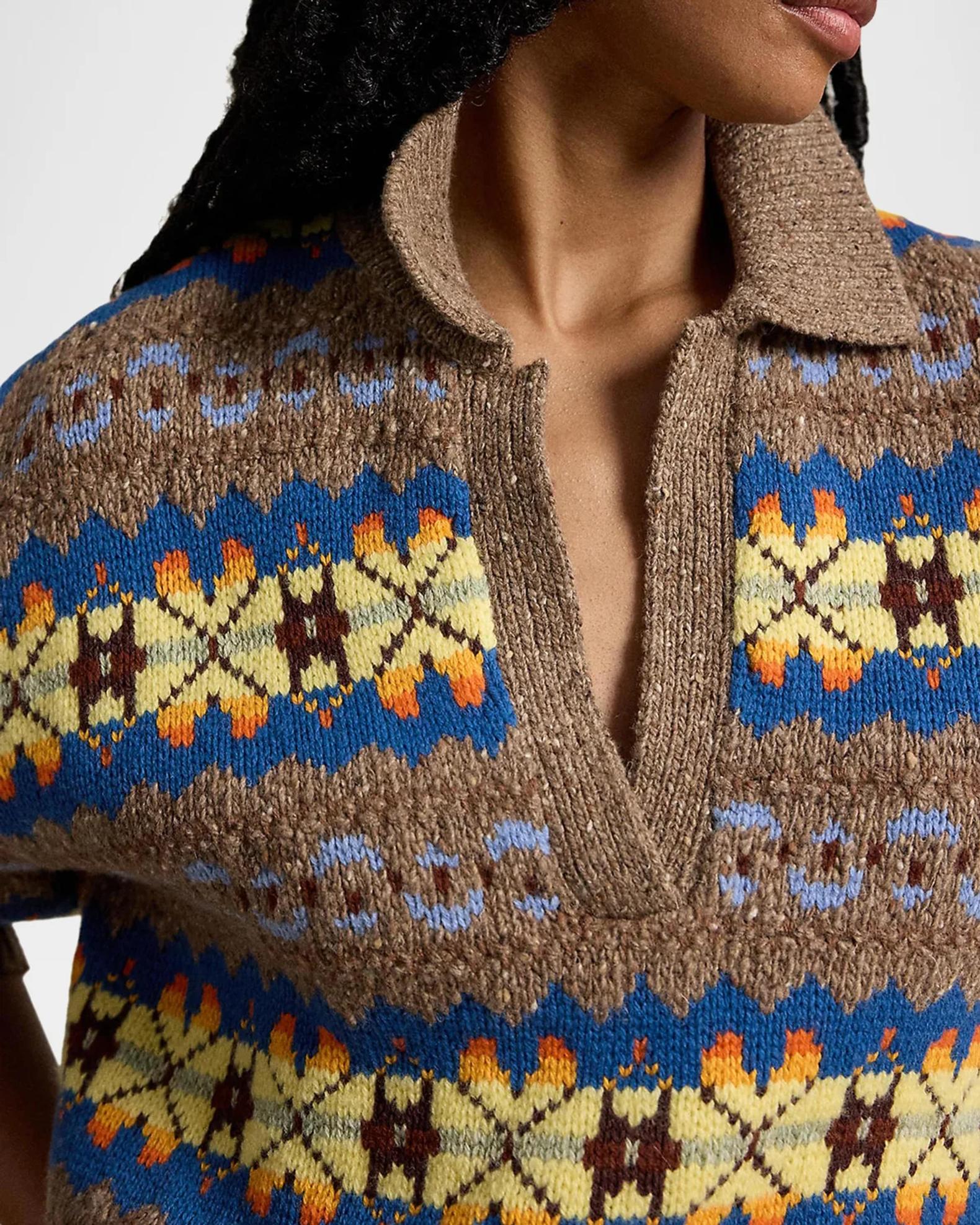 Polo Ralph Lauren Fair Isle Wool-Blend Polo-Collar Sweater
