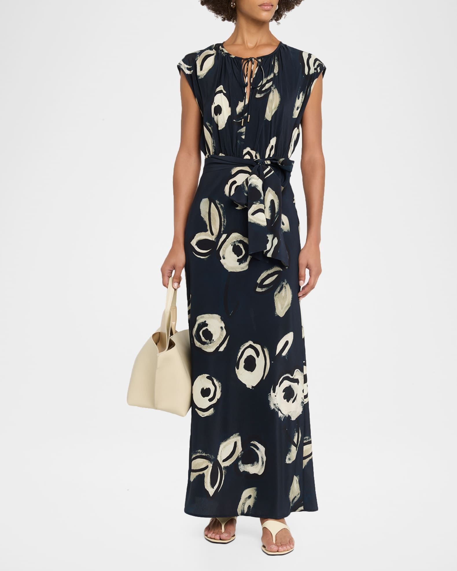 max mara printed silk dress Weekend Max Mara | Woman - Printed silk crpe de Chine dress - Navy