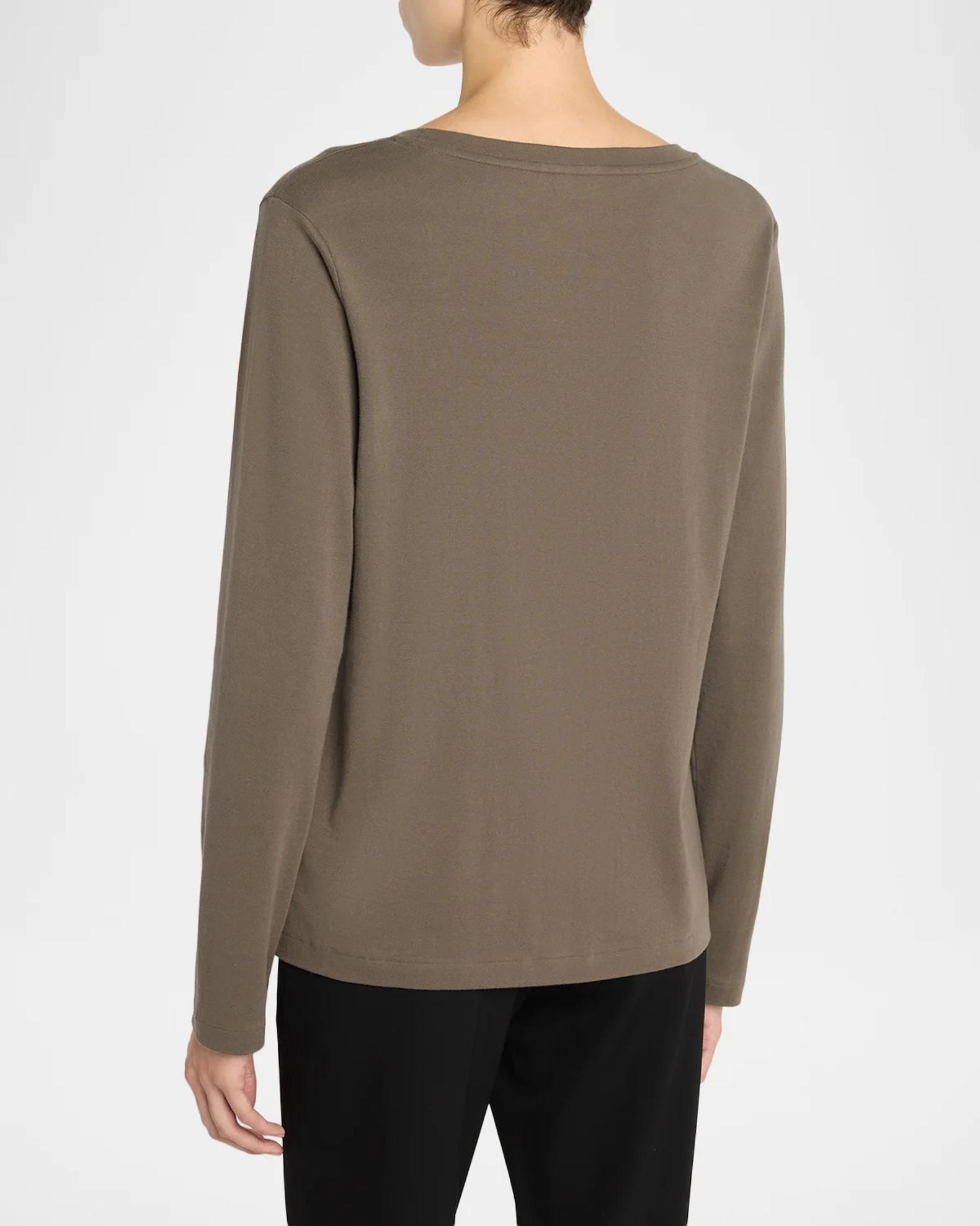 The Row Kalto Scoop-Neck Cotton Jersey Long-Sleeve T-Shirt
