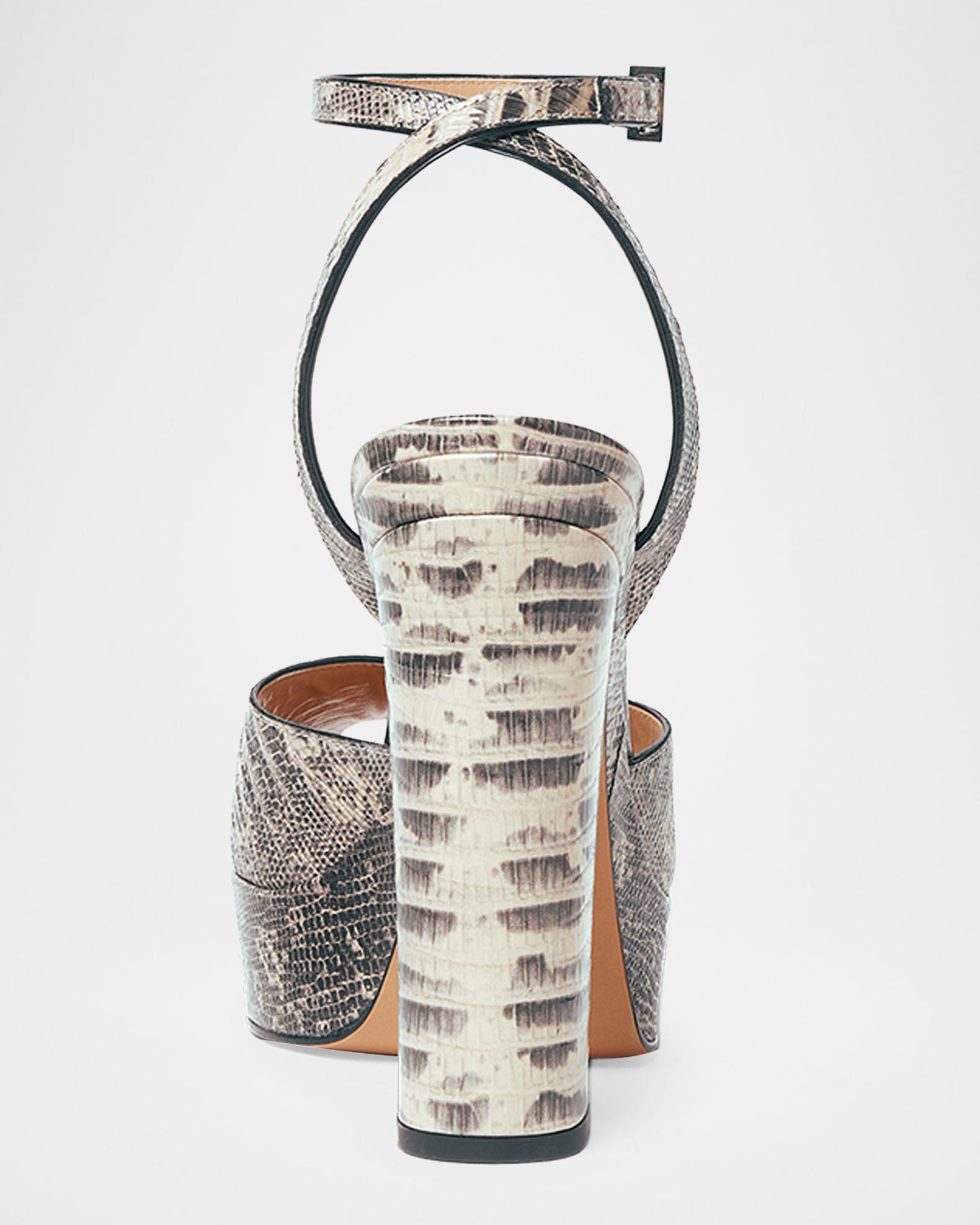Fendi 125MM Snakeskin-Embossed Leather Sandals | Neiman Marcus