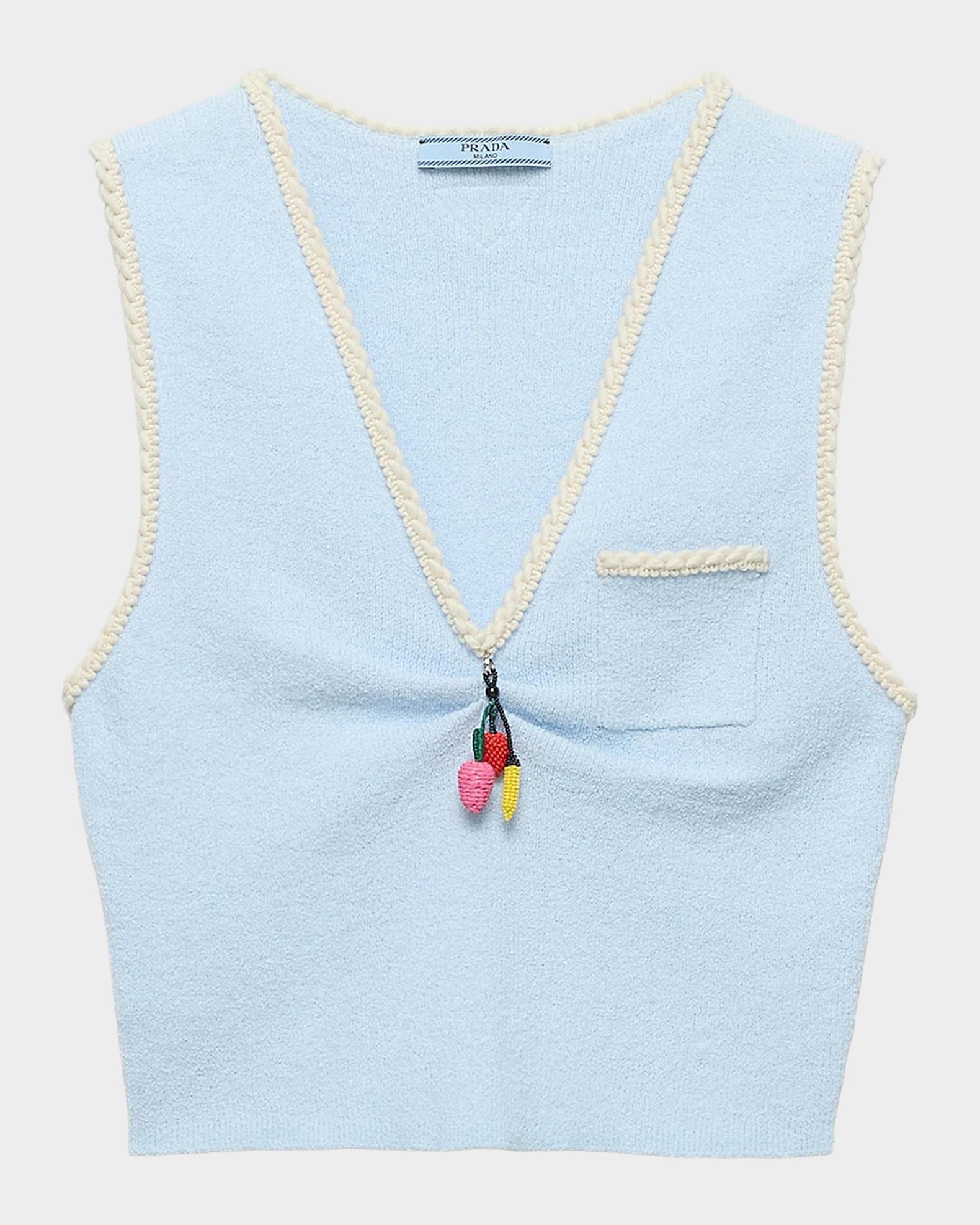 Prada Cotton Boucle Crop Top | Neiman Marcus
