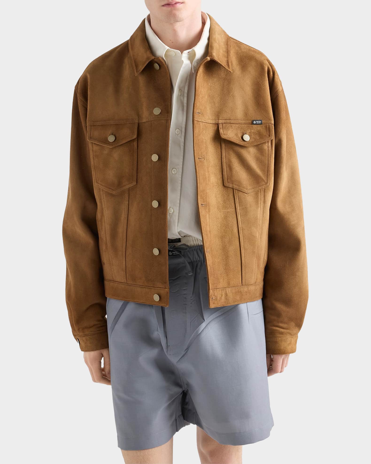 Prada Men's Suede Jacket | Neiman Marcus