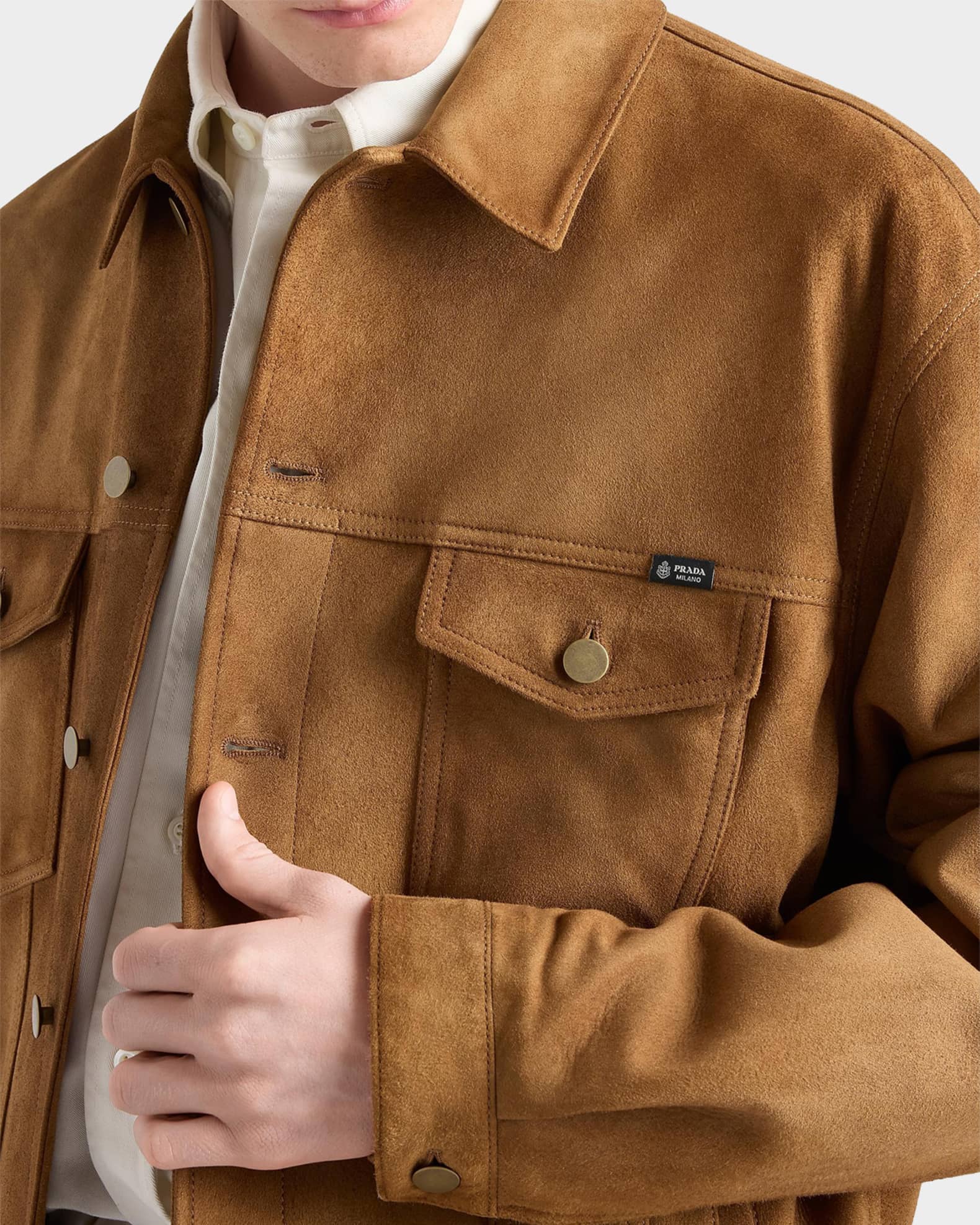 Prada Men's Suede Jacket | Neiman Marcus