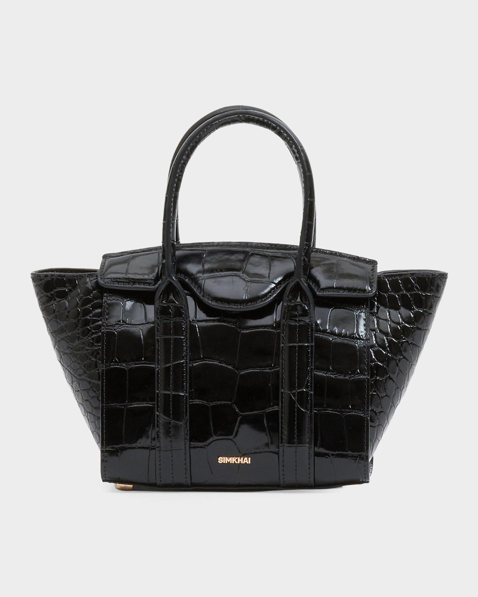 SIMKHAI Nicola Mini Croc-Embossed Leather Tote Bag | Neiman Marcus