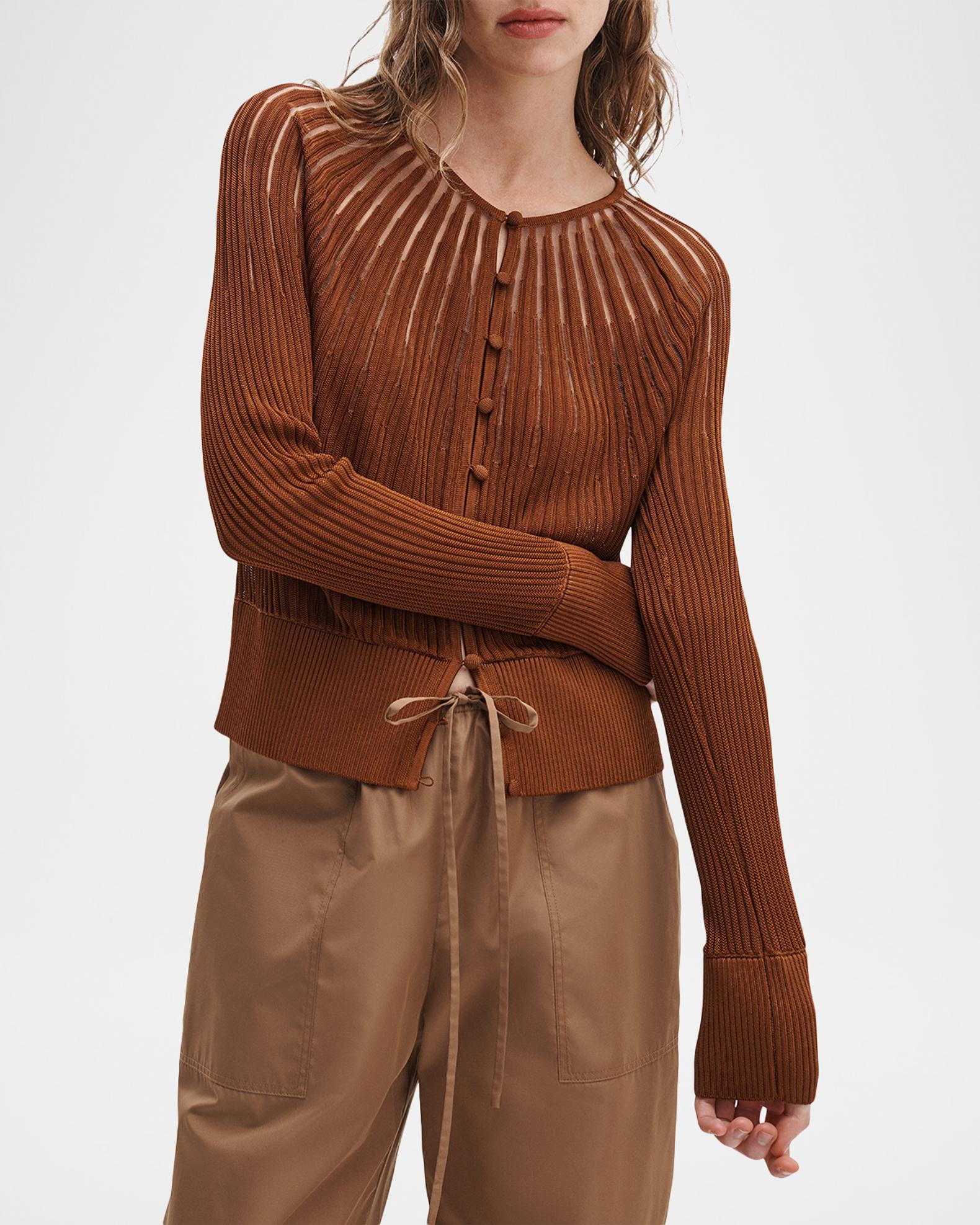 タナカダイスケ sheer sleeve random rib cardigan tanakadaisuke