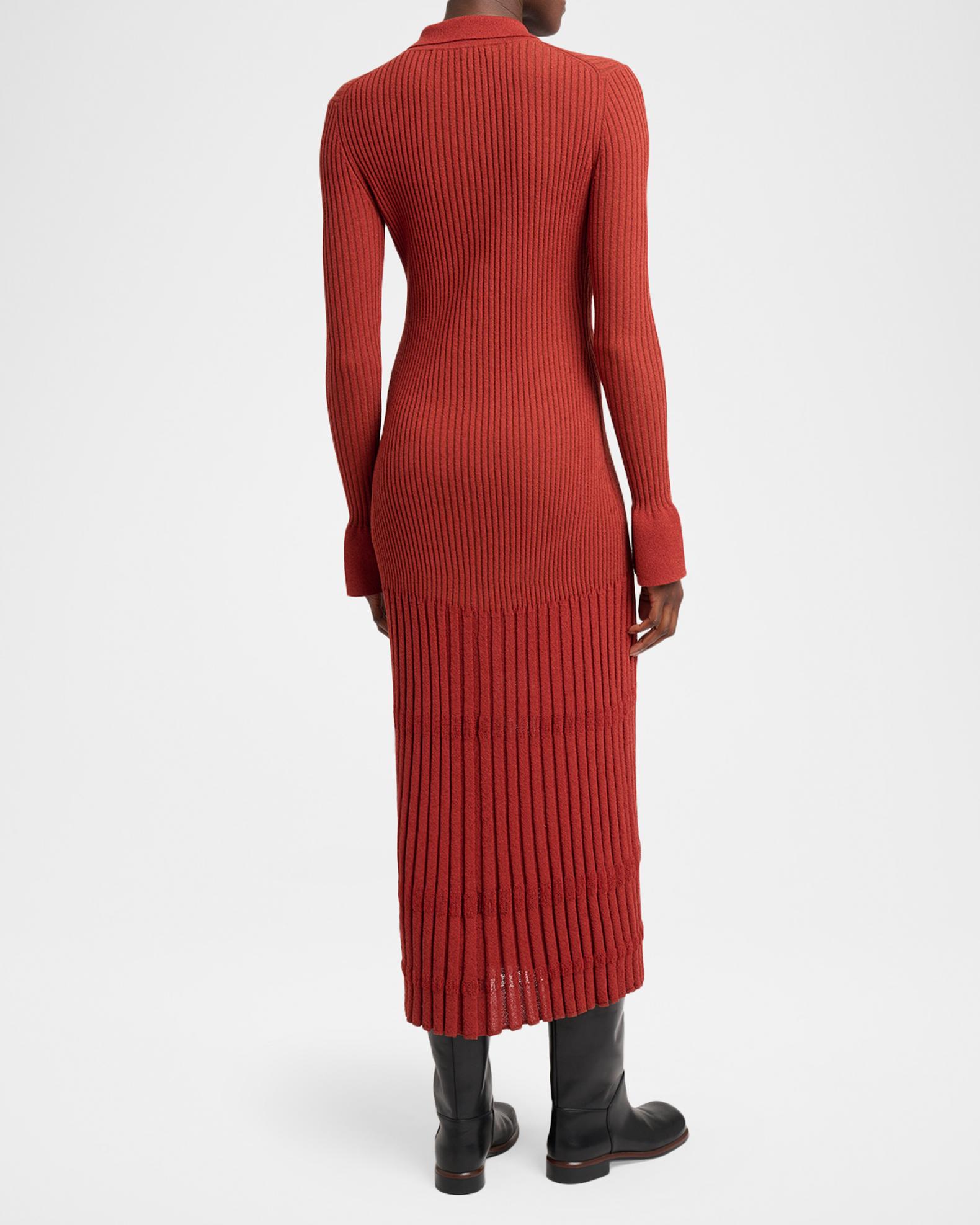 Proenza Schouler Women's Rosario Textured Merino Wool Midi Dress - Rust