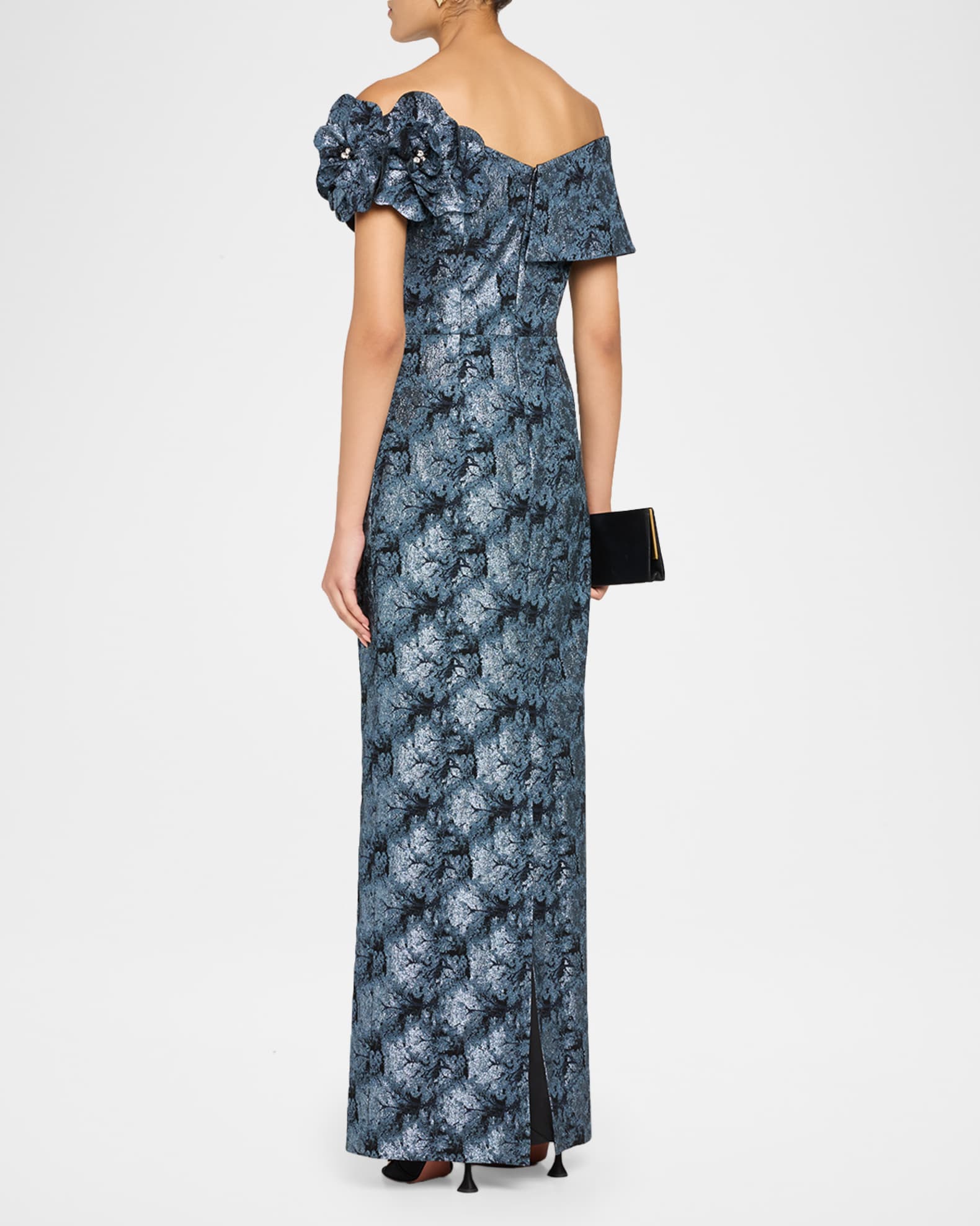 teri jon by rickie freeman floral embroidered off-the-shoulder dress Teri Jon by Rickie Freeman Floral Embroidered Off-the-Shoulder Dress