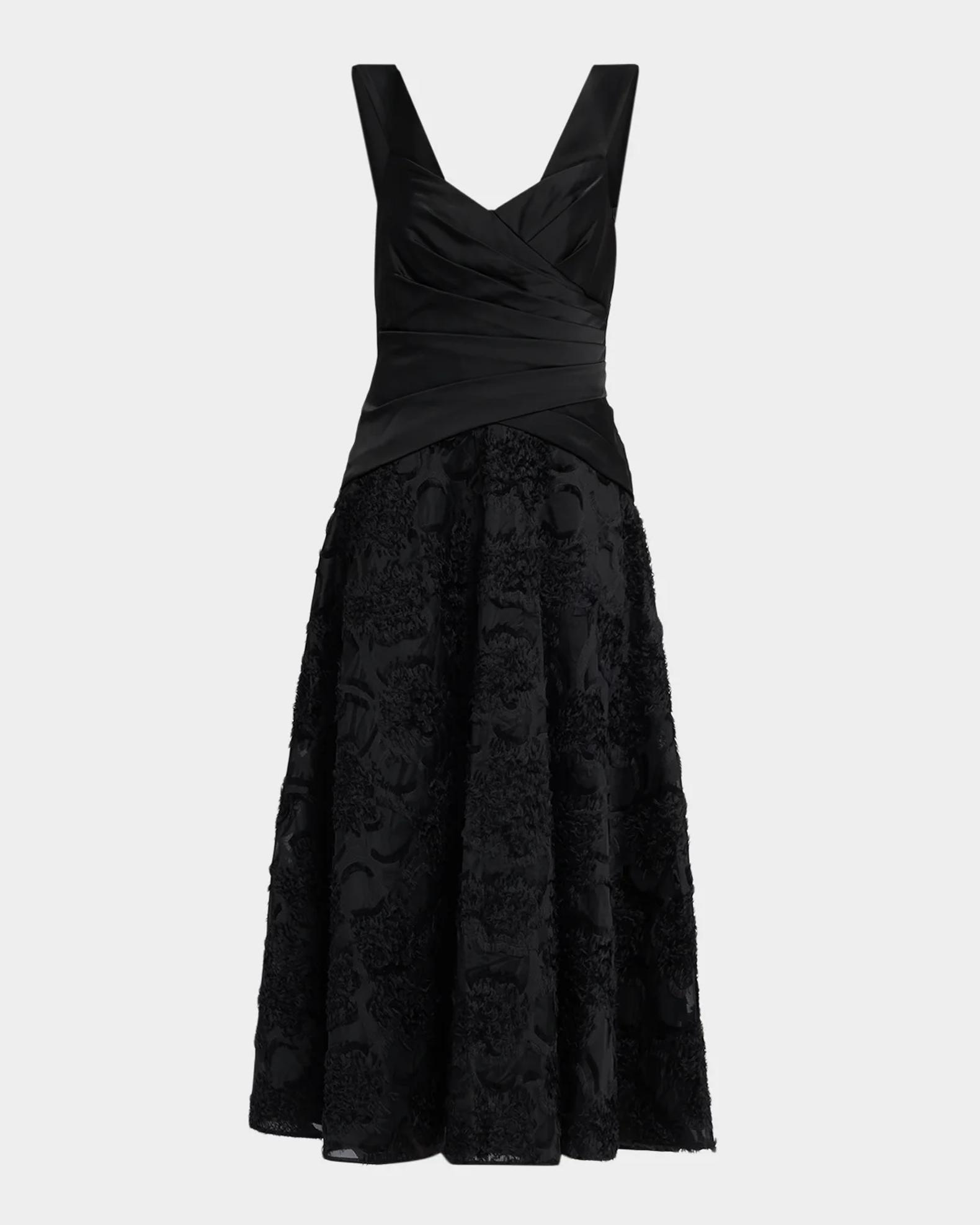 Theia Lila Floral Fil Coupe Off-The-Shoulder Midi Dress | Neiman Marcus