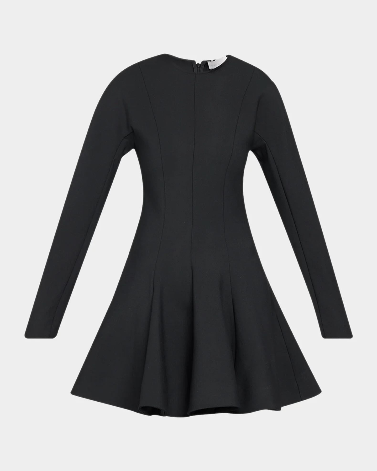 Stella McCartney Long-Sleeve Peplum Wool Stretch Mini Dress