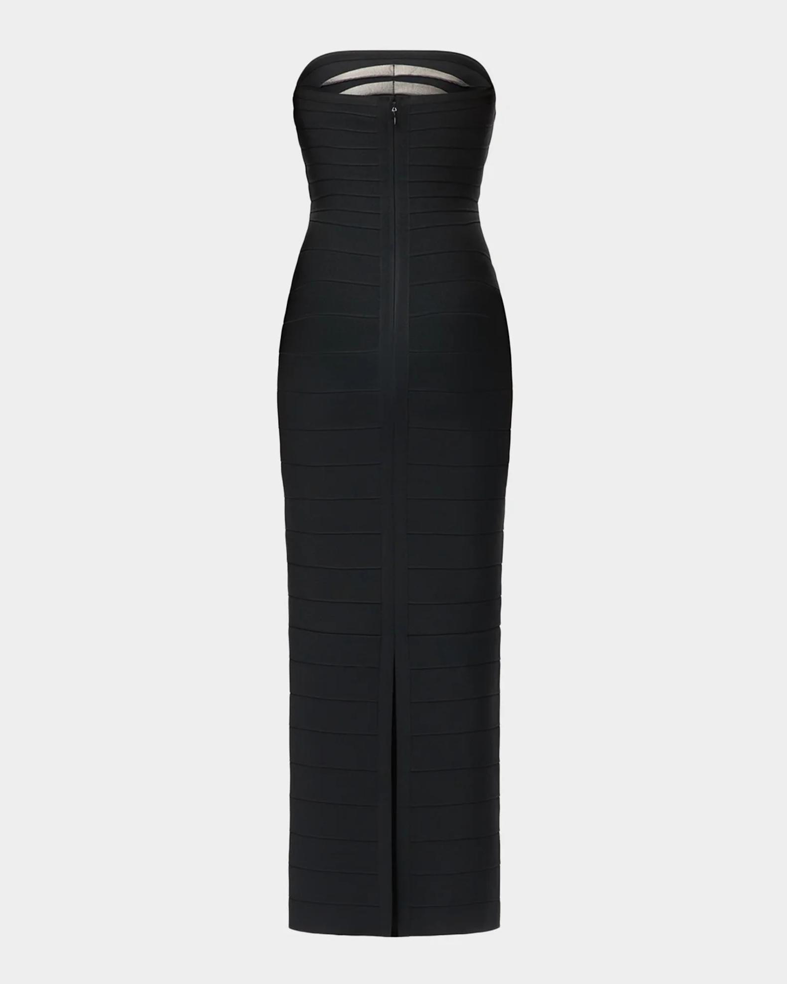 herve leger bandage dress black Hervé Léger The Metallic Strapless Gown Women's clothing size:4 FFF Dry clean Where To Buy Kylie