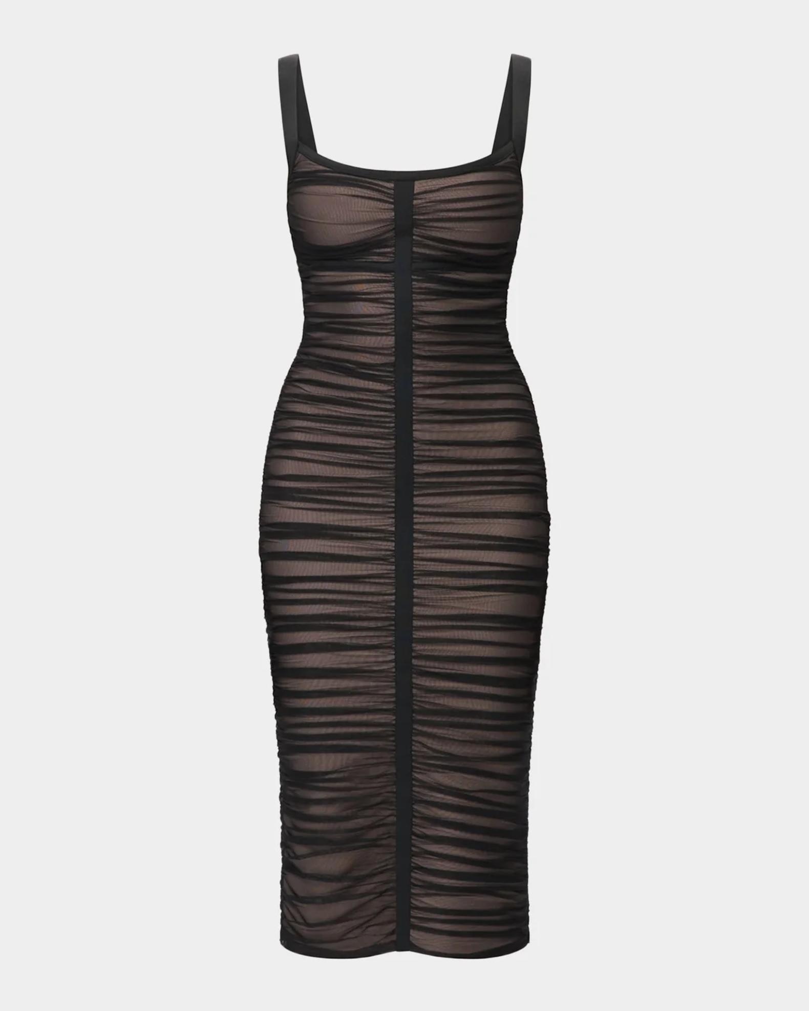 herve leger black dress Hervé Léger The Gloria Ruched Midi Bodycon dress