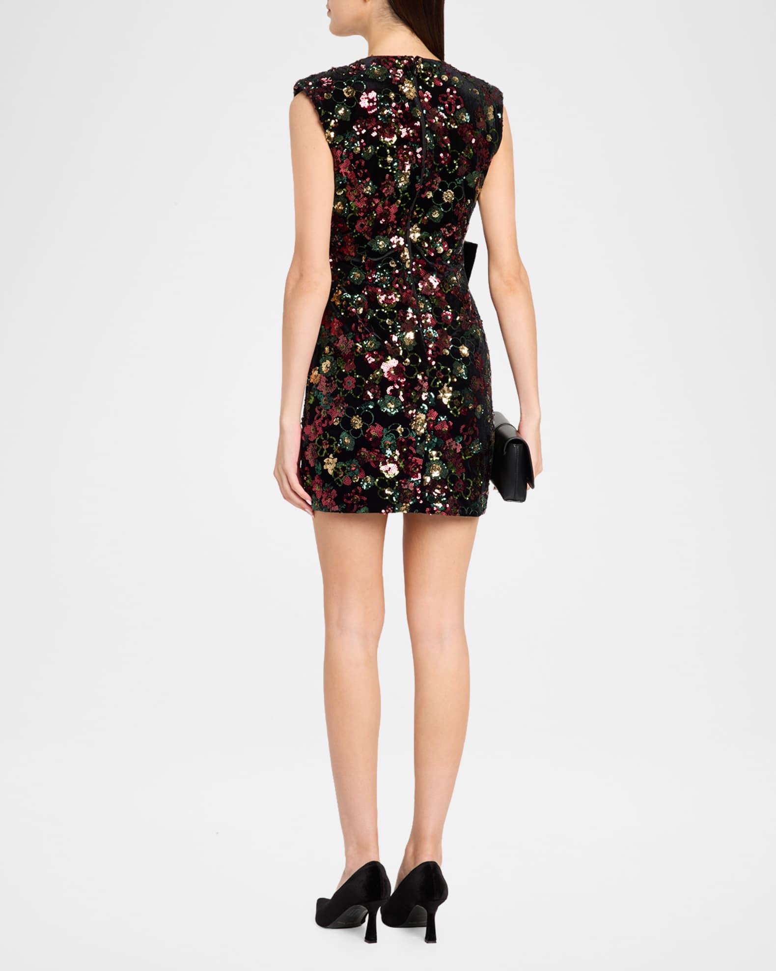 Ramy Brook Kimberly Plunging Floral Sequin Mini Dress | Neiman Marcus