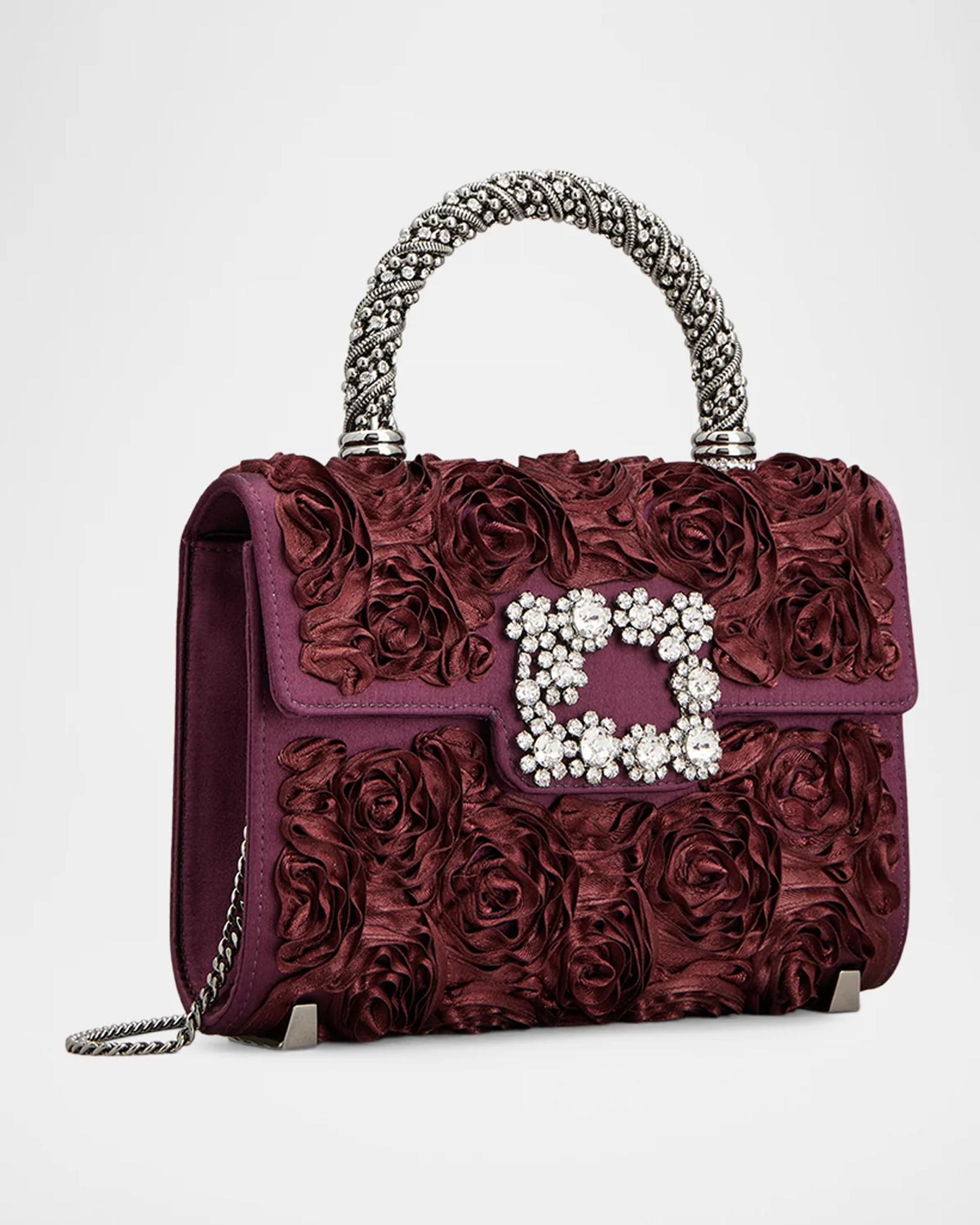 「Roger Vivier」ハチドリ柄 ジュエリートレイ ノベルティ新品未使用 Roger Vivier Efflorescence Mini Floral Satin Top-Handle Bag