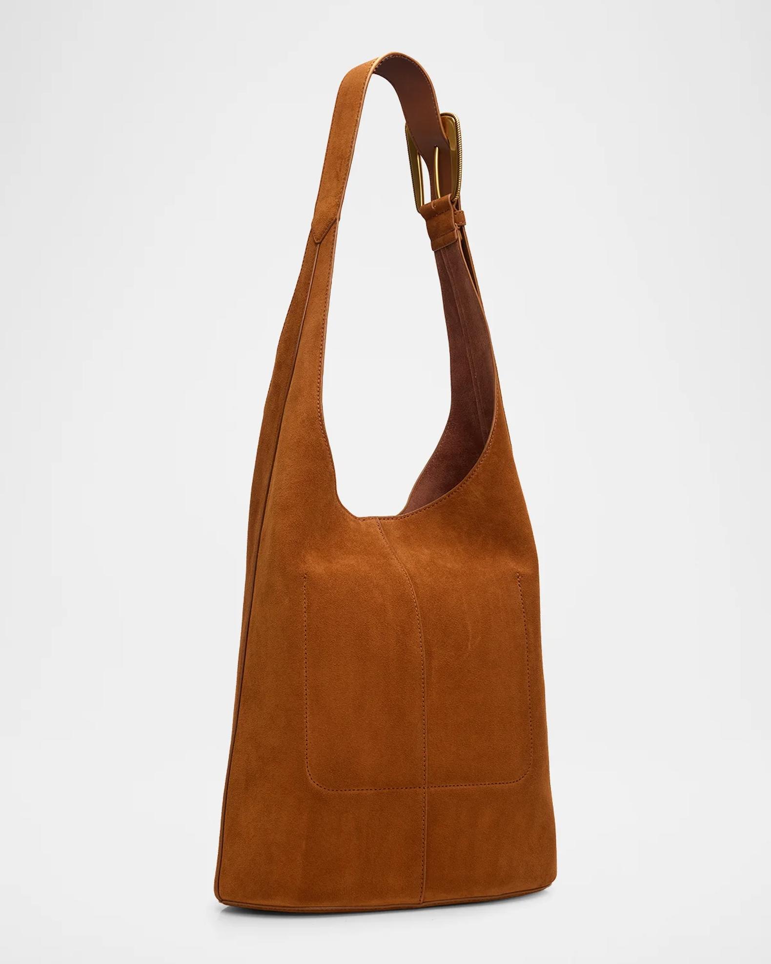 Veronica Beard Loop Large Suede Shoulder Bag | Neiman Marcus