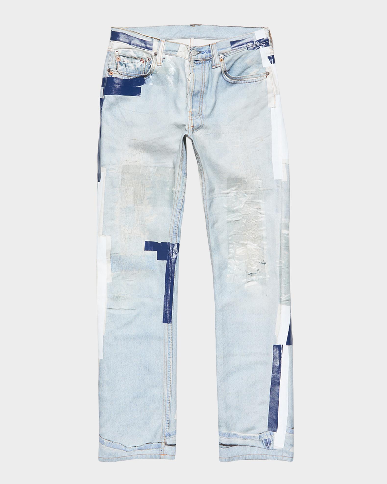 Acne Studios Men's 1996 Trompe-Loeil Tape Straight Leg Jeans