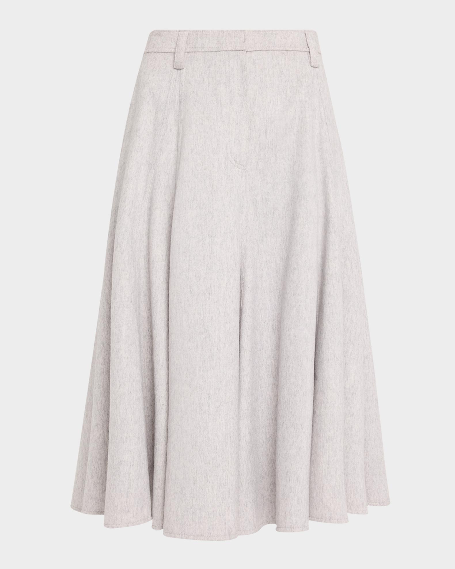 Brunello Cucinelli Beaver Flannel Full Midi Skirt | Neiman Marcus