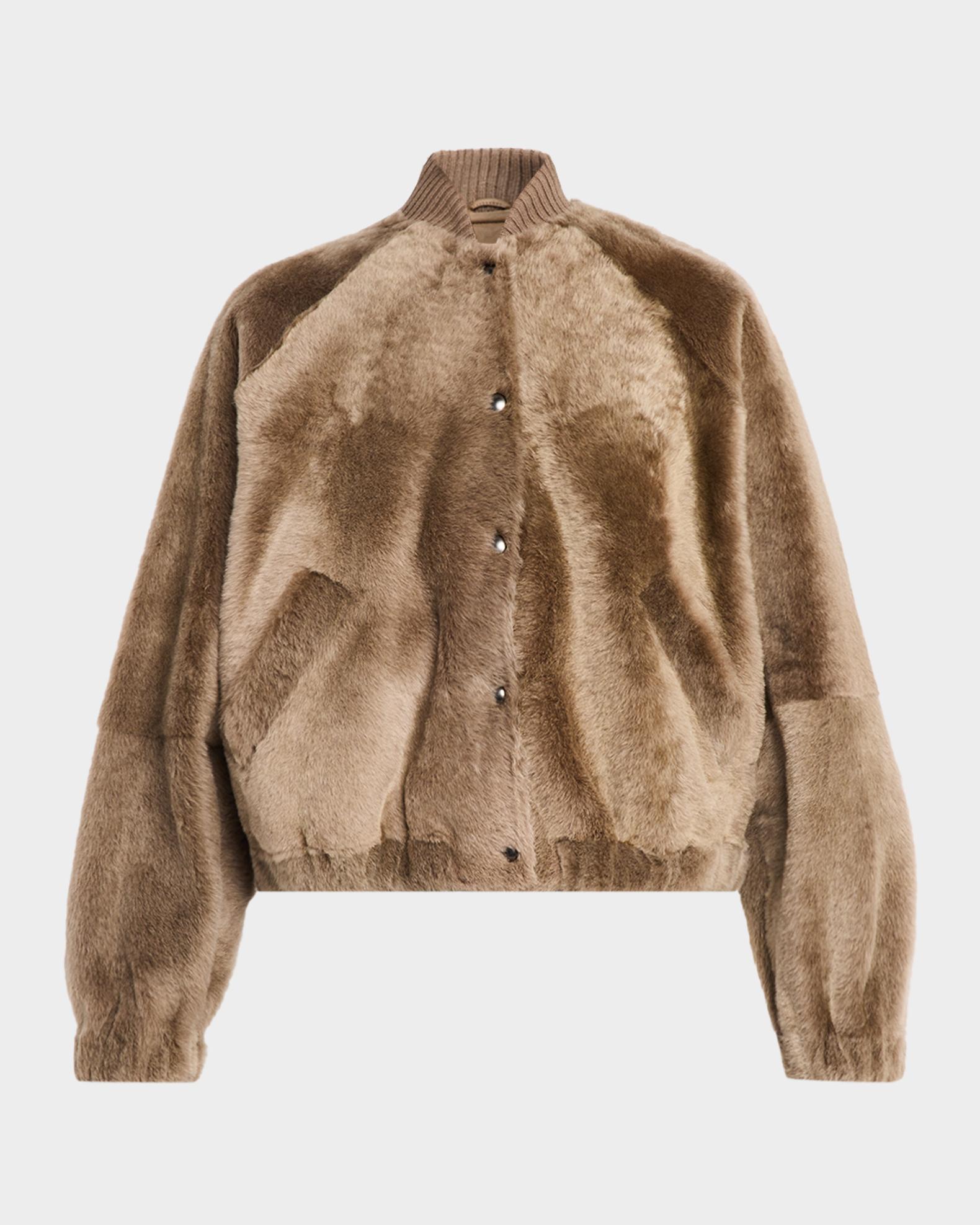 Brunello Cucinelli Velour Lamb Shearling Bomber Jacket | Neiman Marcus