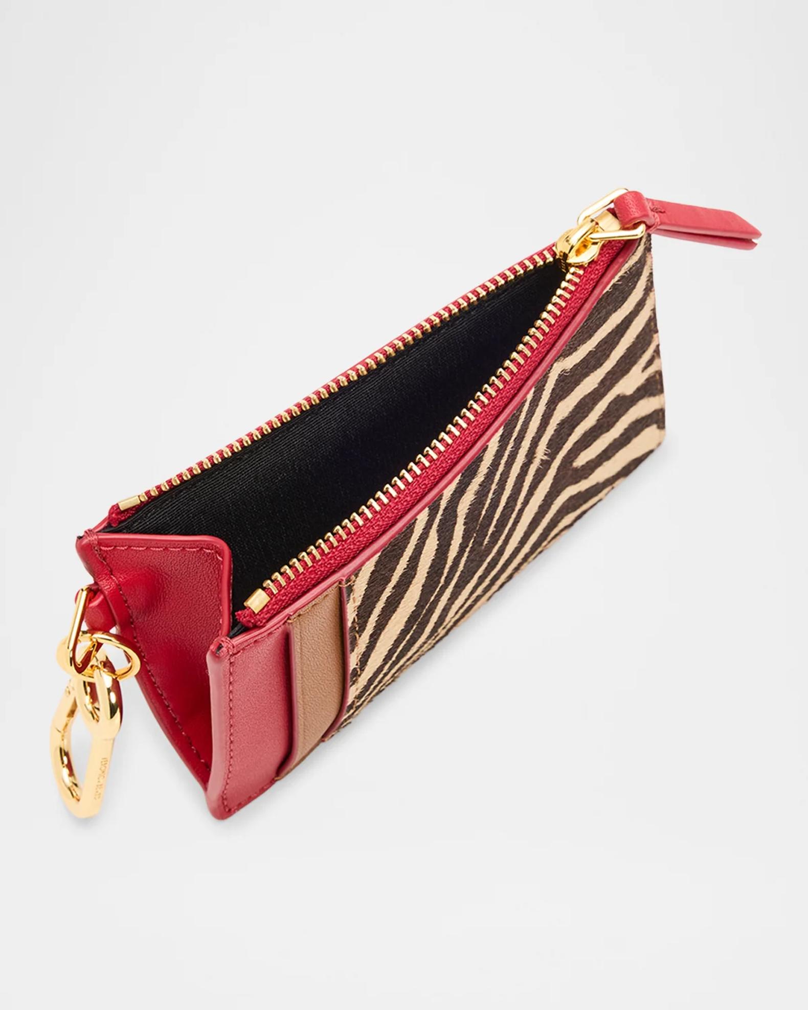 Veronica Beard Ziger Calf Hair Zip Card Holder | Neiman Marcus