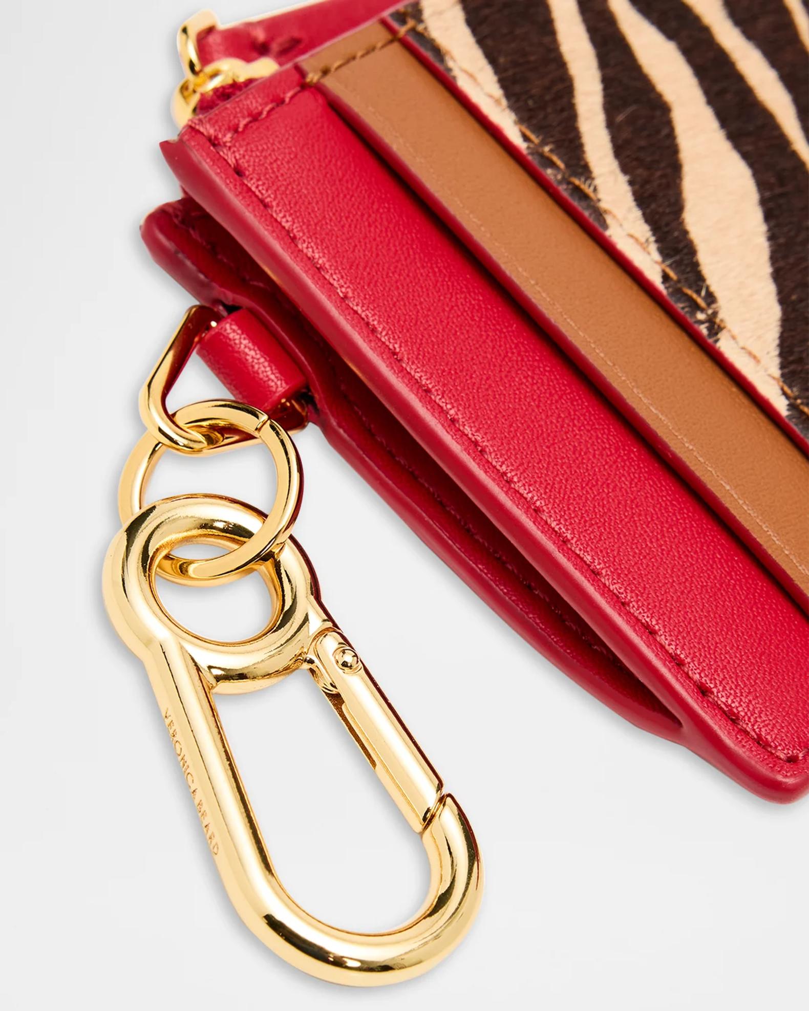Veronica Beard Ziger Calf Hair Zip Card Holder | Neiman Marcus