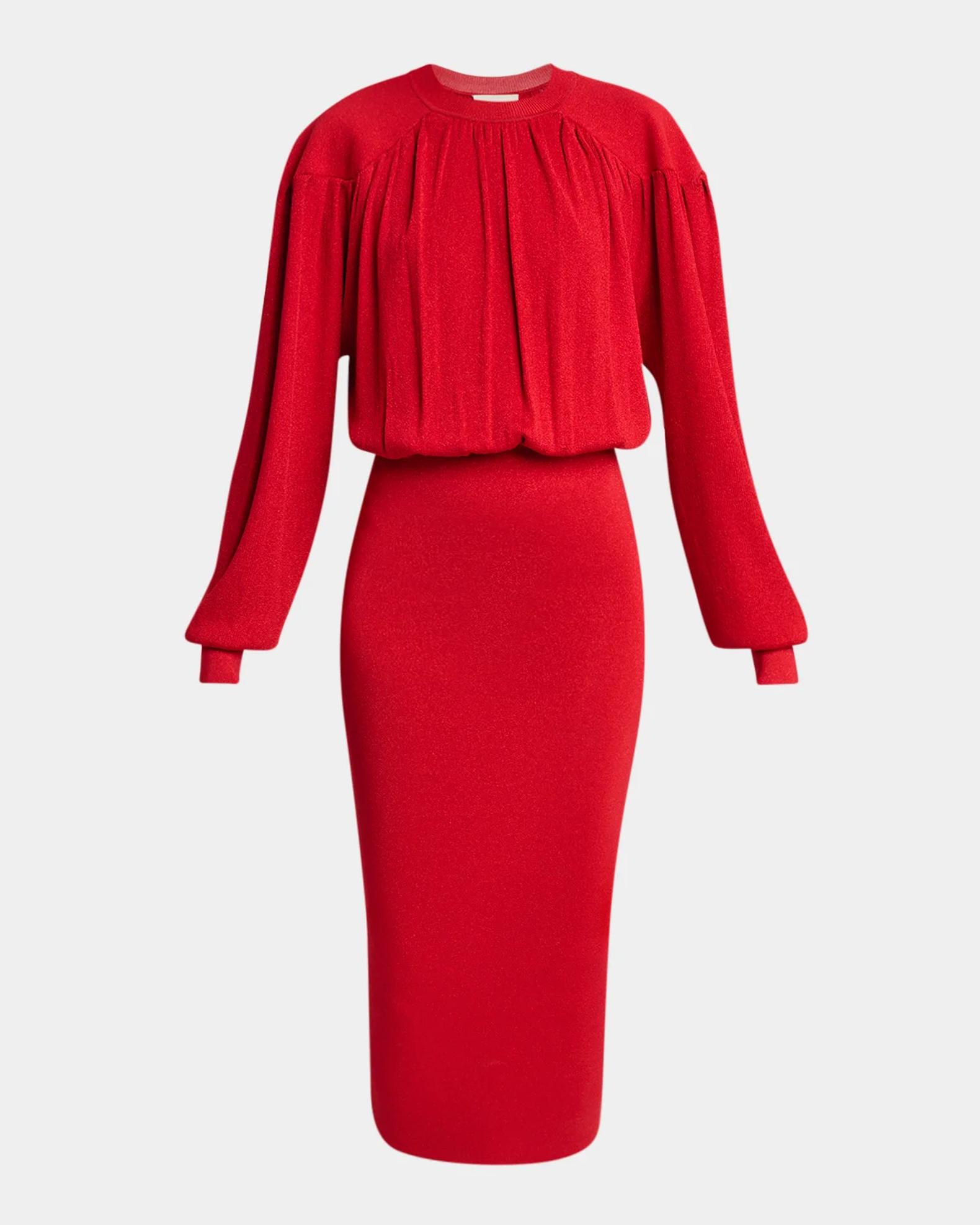 isabel marant knit dress Aliza Shimmering Long-Sleeve Midi Cinderella Divine (XS-5XL)