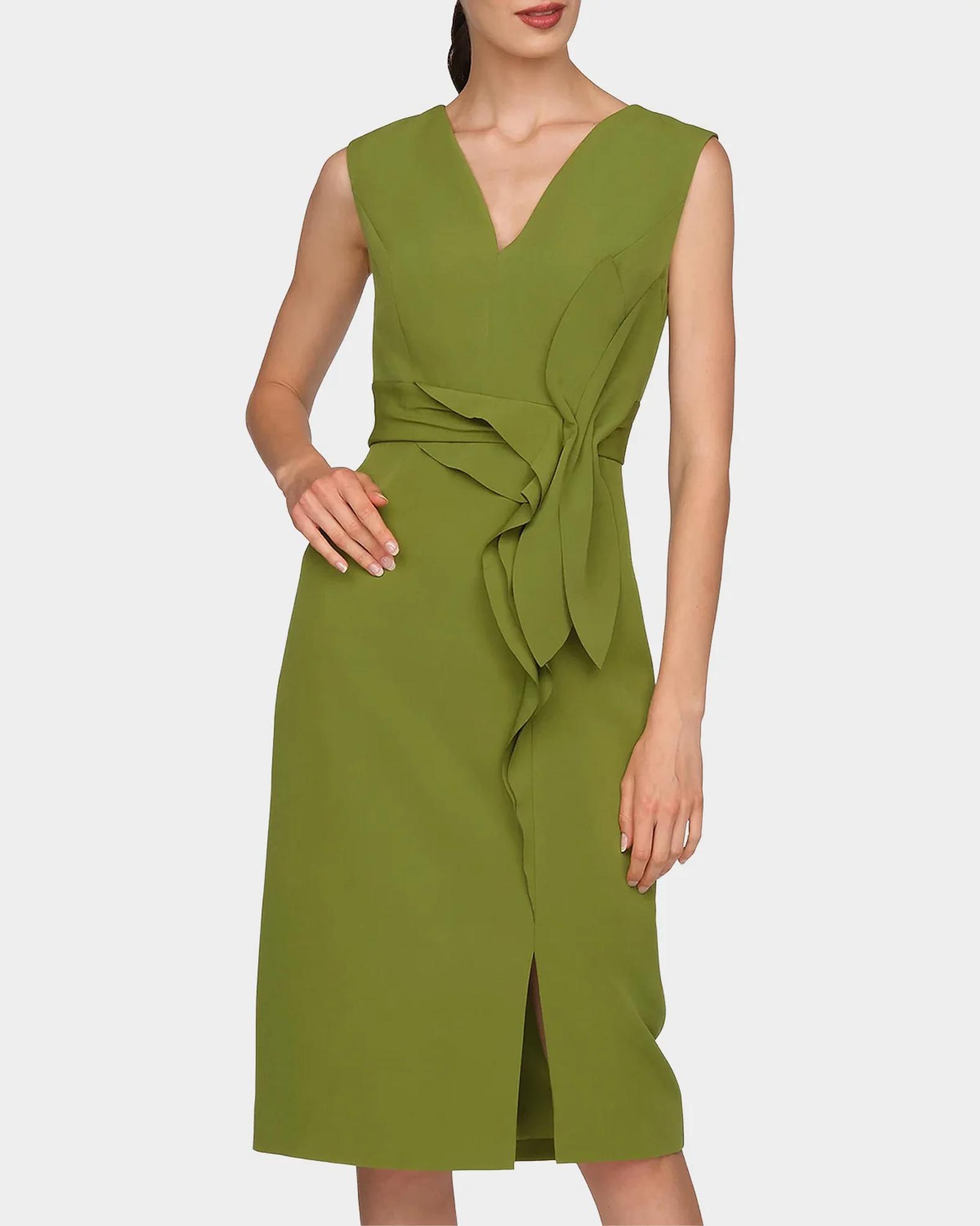 Kay Unger New York Maya Ruffle Midi Dress | Neiman Marcus