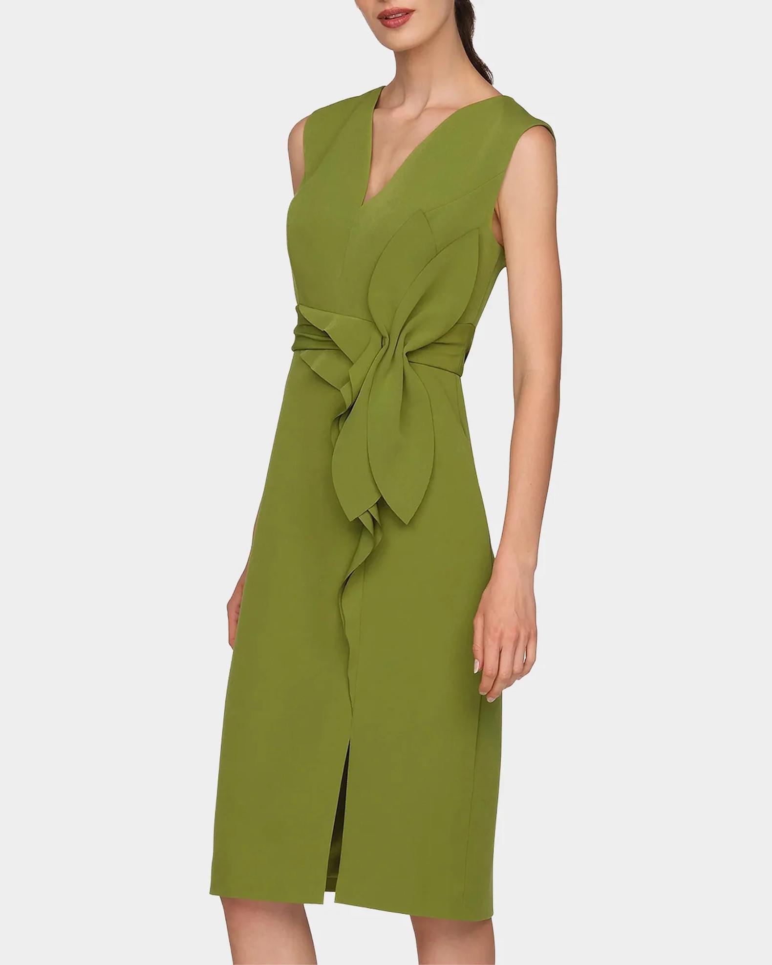 Kay Unger New York Maya Ruffle Midi Dress | Neiman Marcus