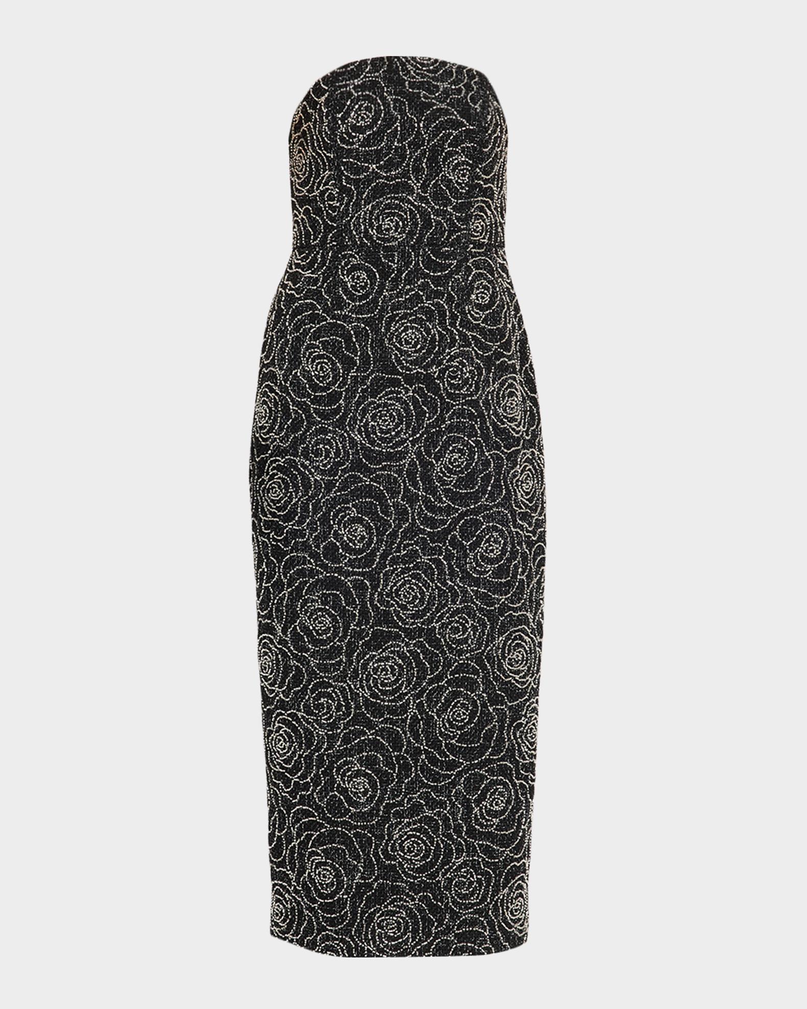 Milly Kait Floral Beaded Column Midi Dress | Neiman Marcus