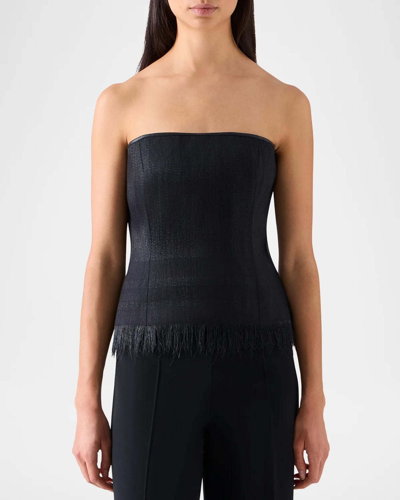 Akris Strapless Horsehair Fringe Bustier Top | Neiman Marcus
