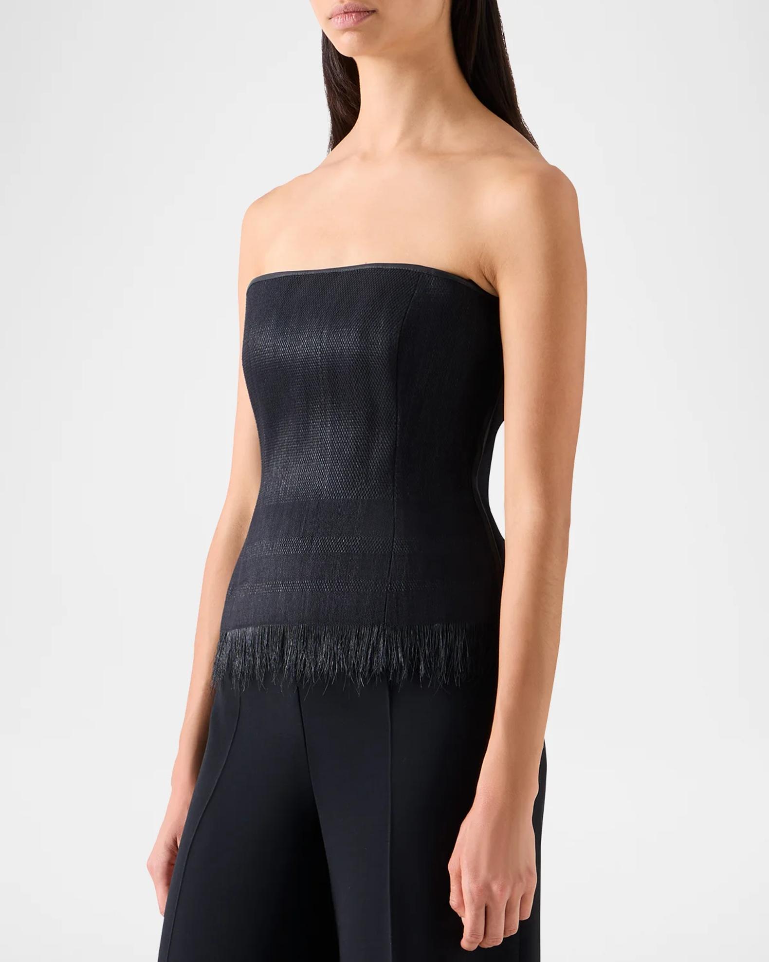 Akris Strapless Horsehair Fringe Bustier Top | Neiman Marcus