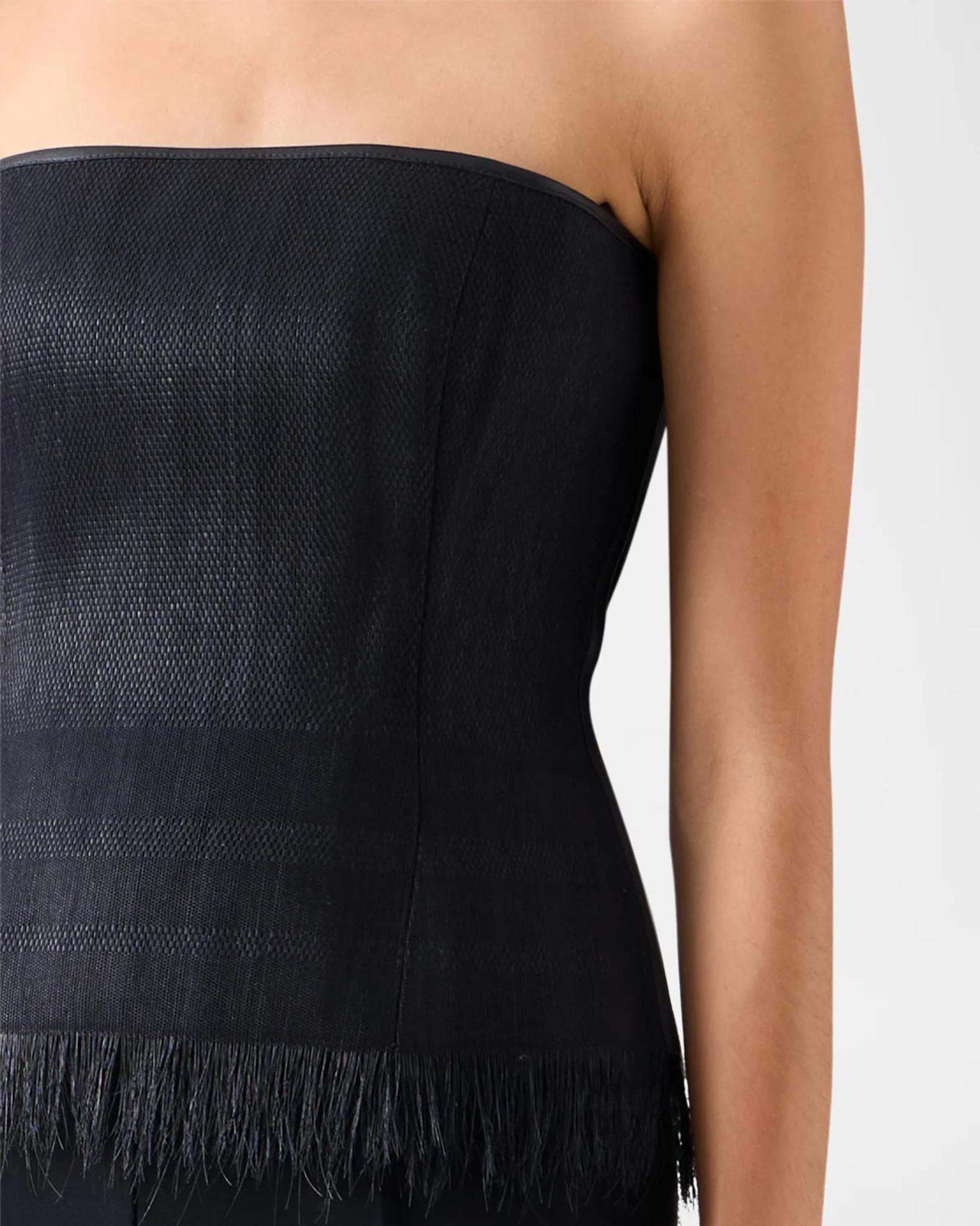 Akris Strapless Horsehair Fringe Bustier Top | Neiman Marcus