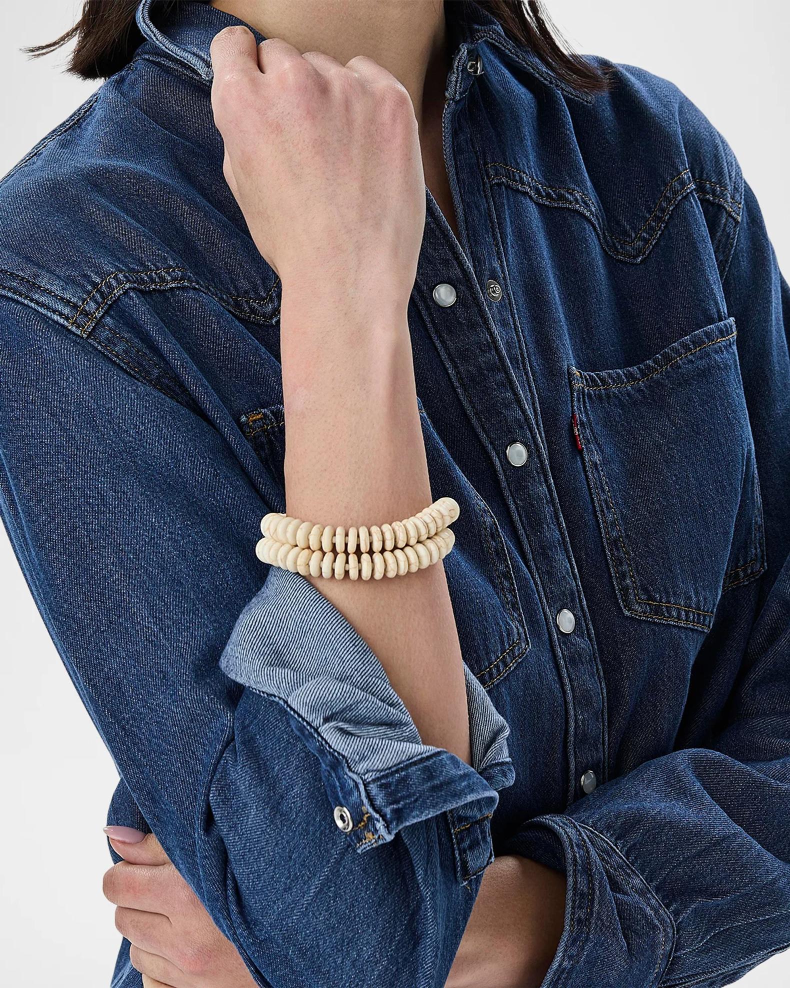 Lele Sadoughi Diana Double-Row Bracelet with Marble | Neiman Marcus