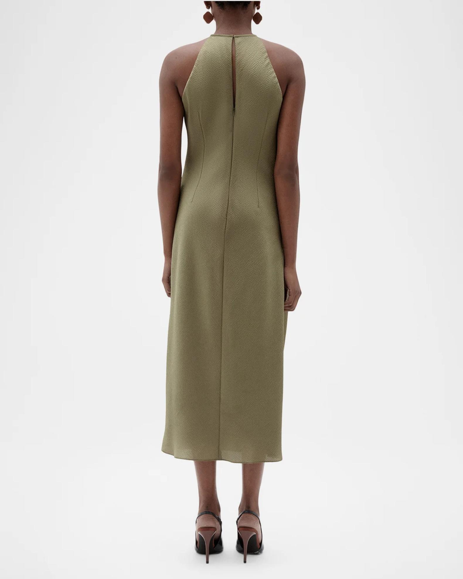 halter neck draped midi dress Amsale Halterneck women formal dresses