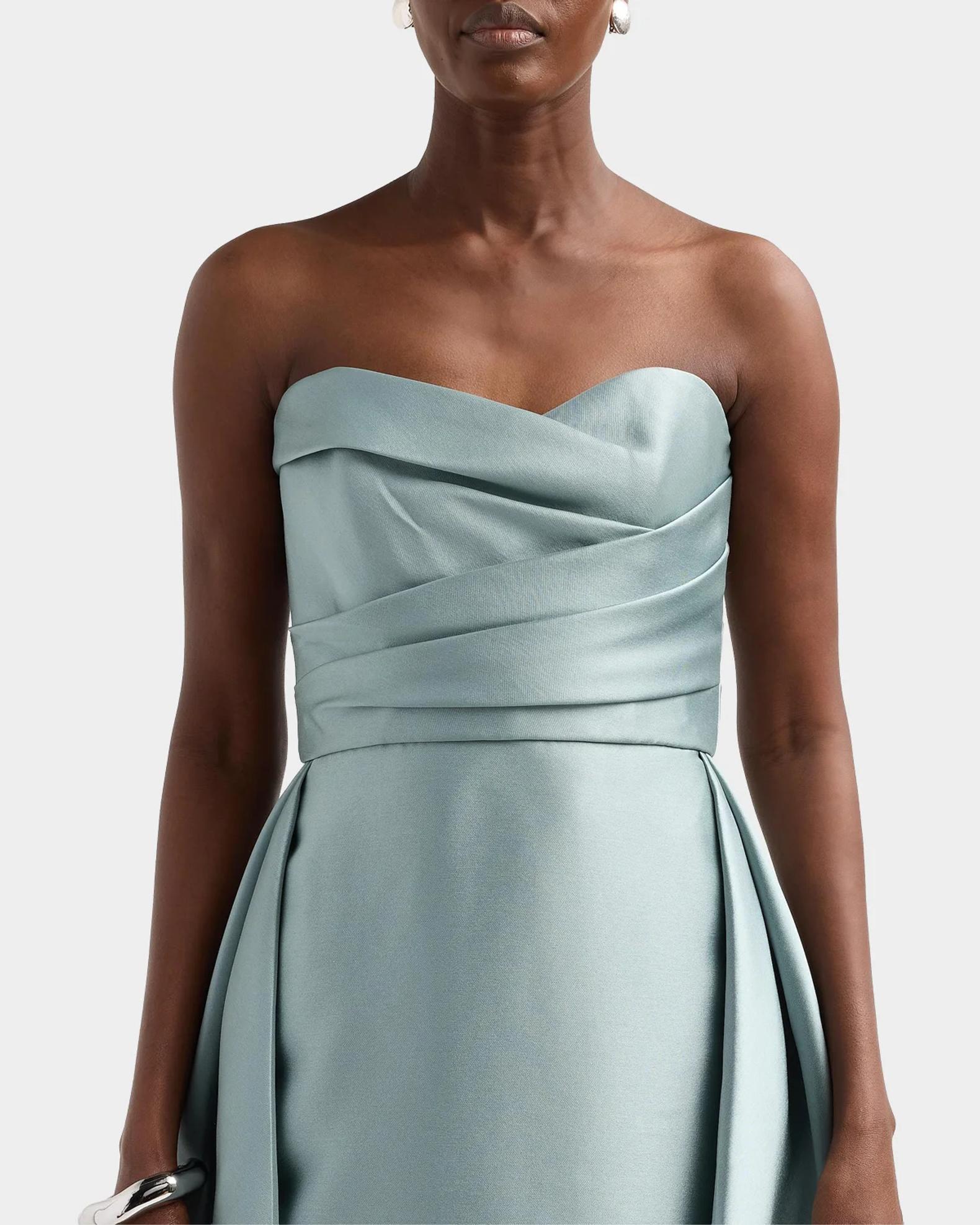 Amsale Mikado Draped Column Gown | Neiman Marcus