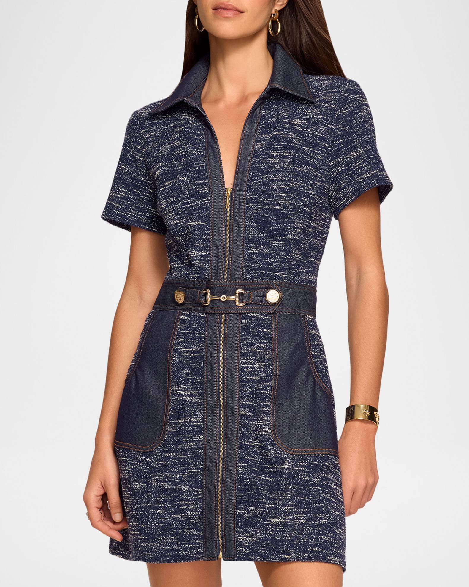 Ramy Brook Darla Denim Tweed Mini Dress | Neiman Marcus