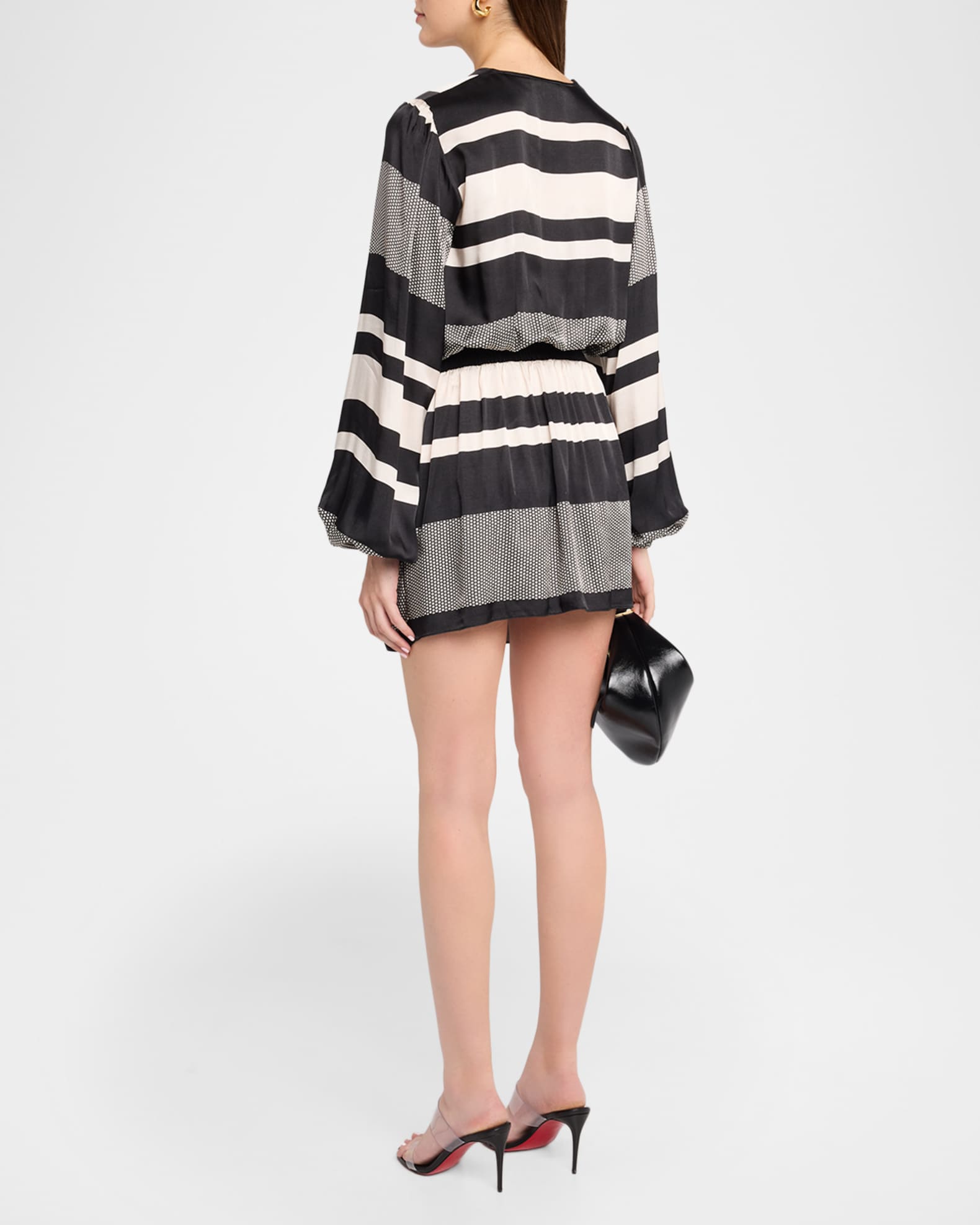 Ramy Brook Nina Striped Satin Mini Dress | Neiman Marcus