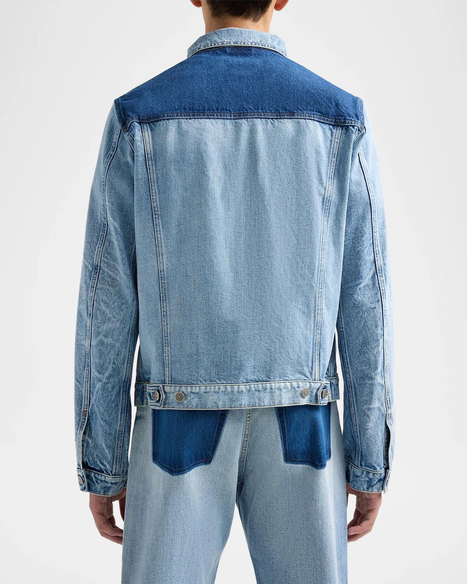 Maison Margiela Men's Contrast Panel Denim Trucker Jacket | Neiman