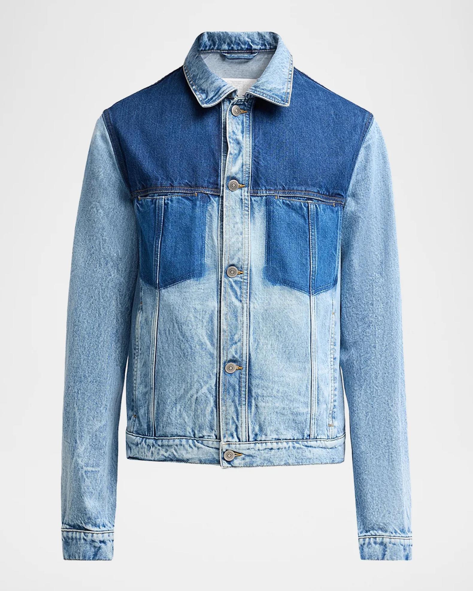 Maison Margiela Men's Contrast Panel Denim Trucker Jacket | Neiman