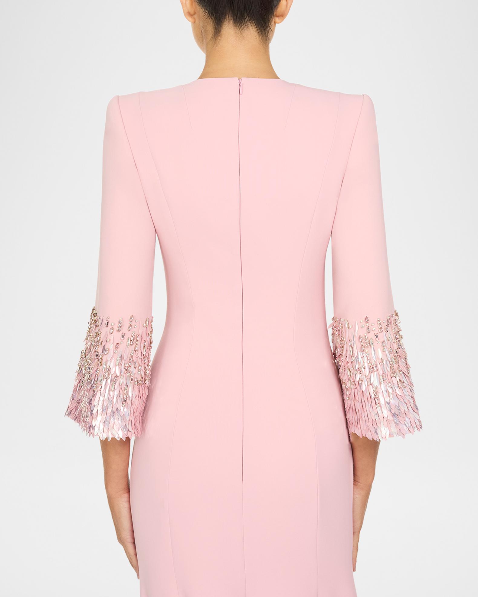 Jenny Packham Anita Embellished 3/4-Sleeve Trumpet Gown, Pink Pearl, Women's, 18