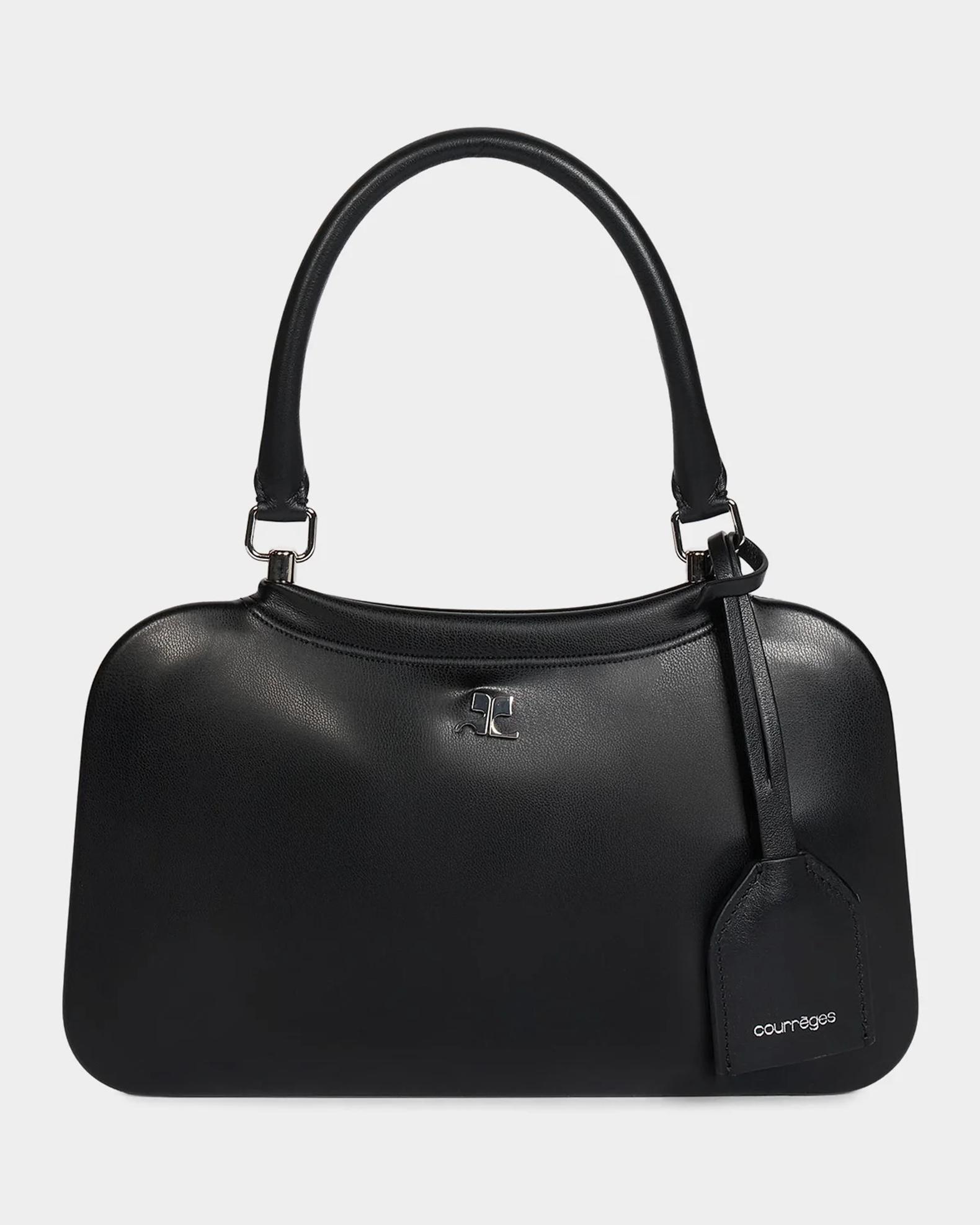 Courreges Shadow Small Faux Leather Top Handle Bag | Neiman Marcus