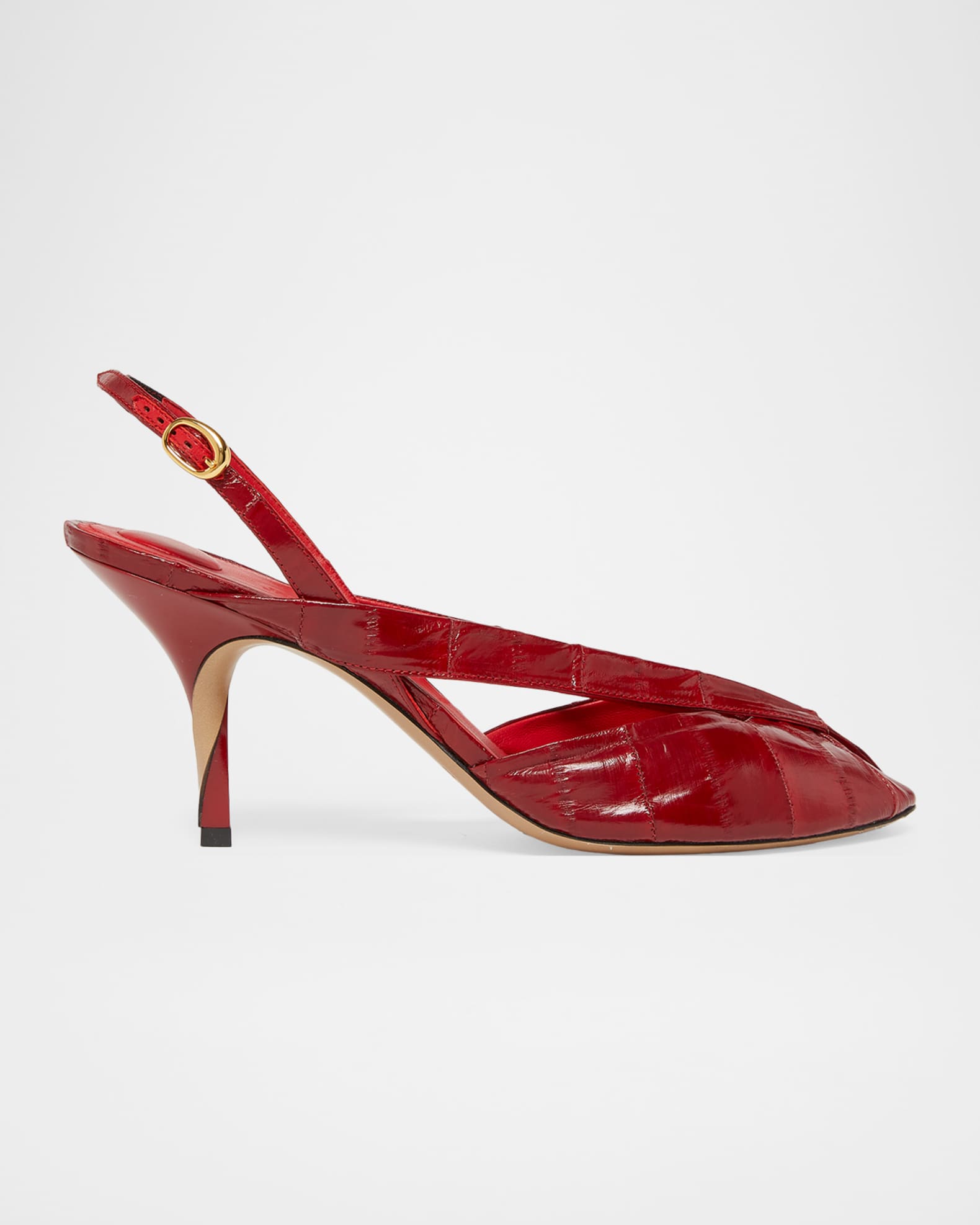 Jacquemus 45mm Les Slingbacks Croc-Embossed Leather Pumps | Neiman
