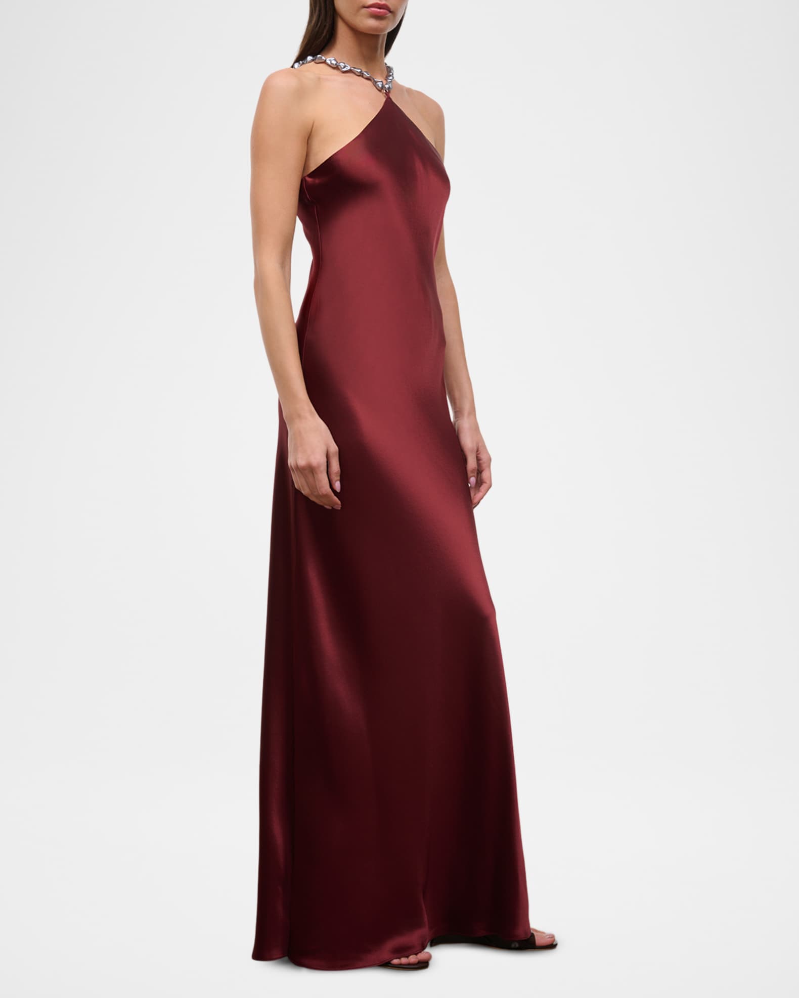 staud red silk dress Phoebe Ruby Silk Dress
