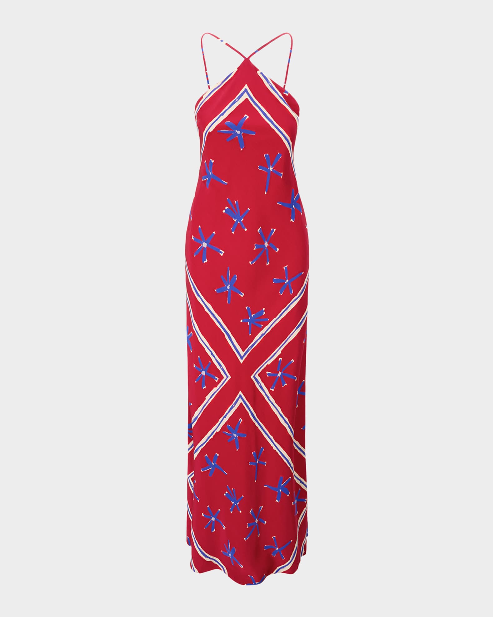 staud maxi dress Encino striped cotton-blend - multi spaghetti straps and a straight neckline. STAUD Women's Cubism Halter Maxi