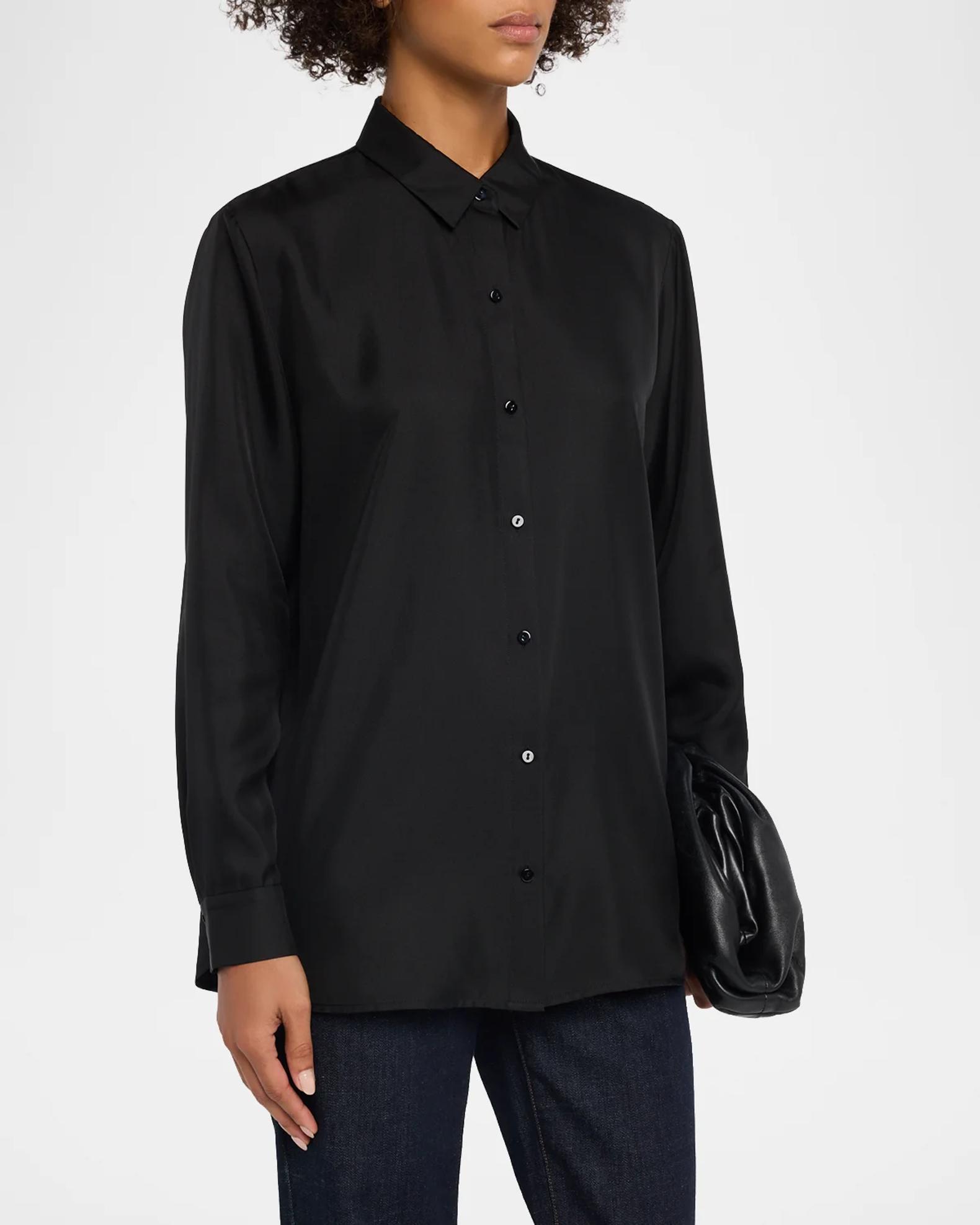 Eileen Fisher Classic Button-Front Silk Shirt | Neiman Marcus