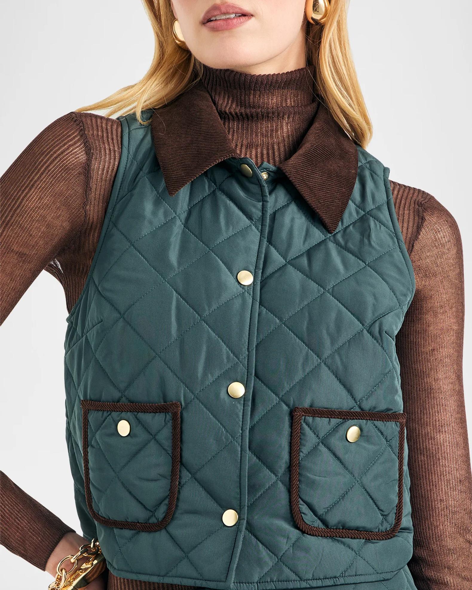SEROYA Aida Diamond-Quilted Vest | Neiman Marcus