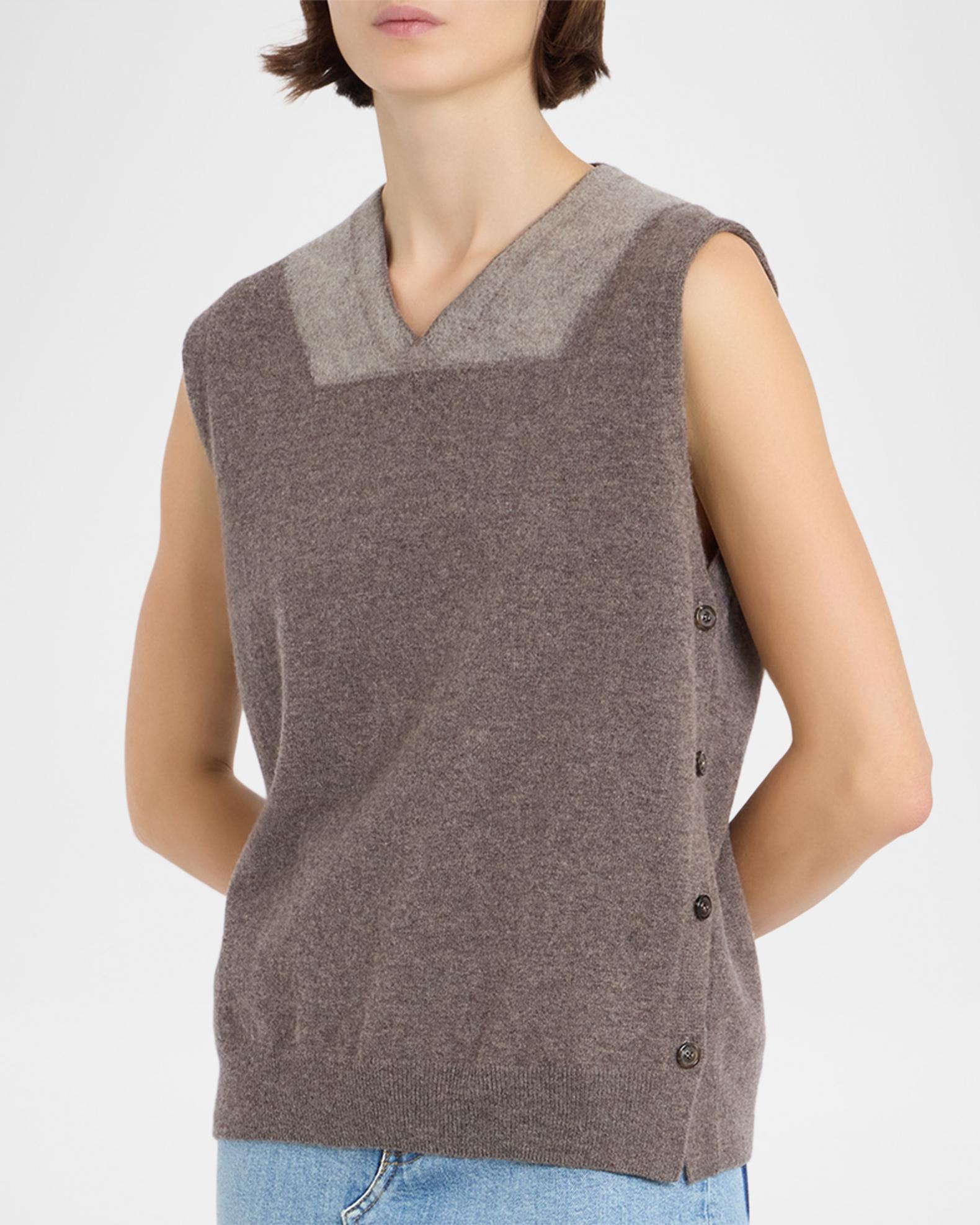 Maison Margiela Two-Tone Virgin Wool Knit Vest | Neiman Marcus
