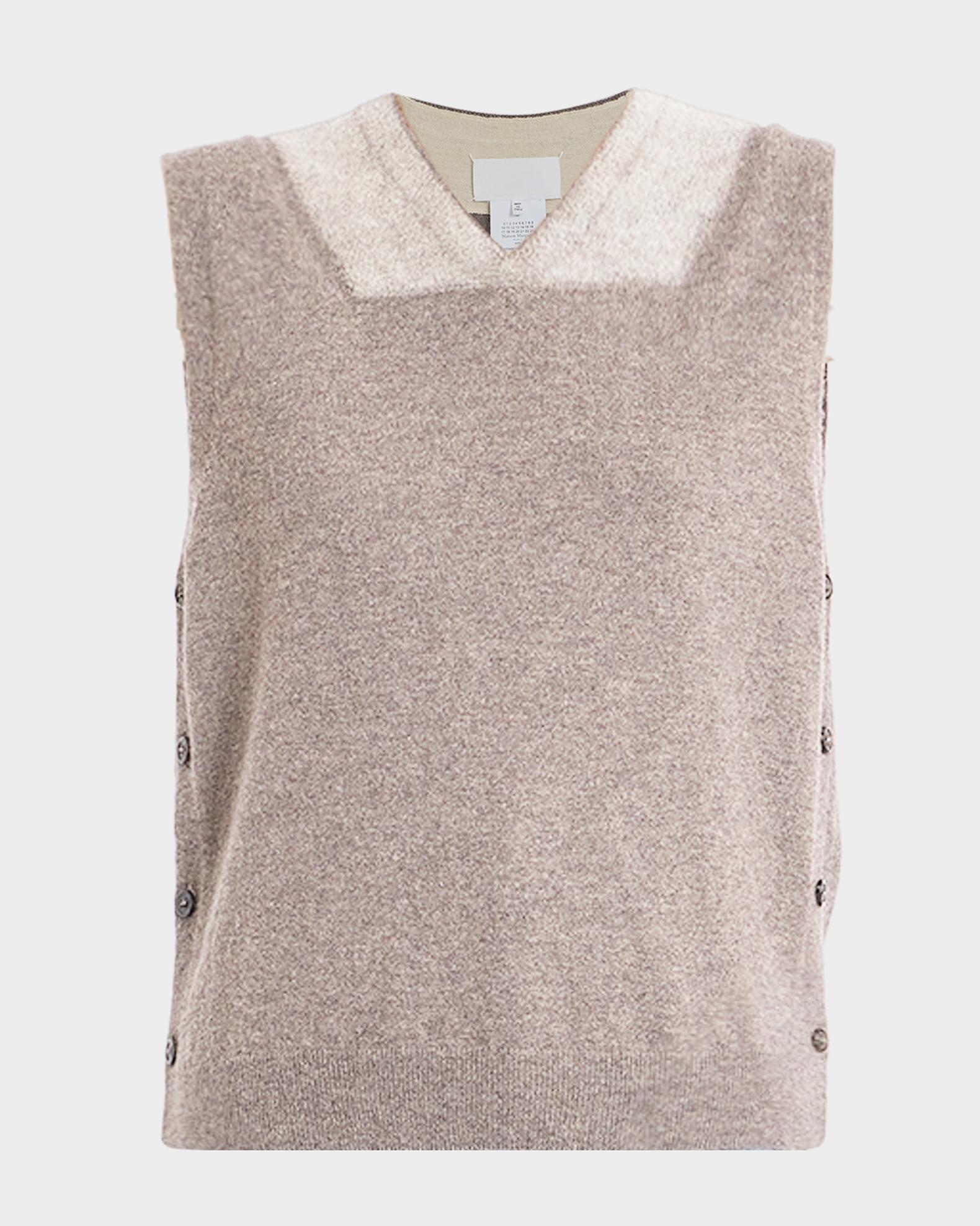 Maison Margiela Two-Tone Virgin Wool Knit Vest | Neiman Marcus