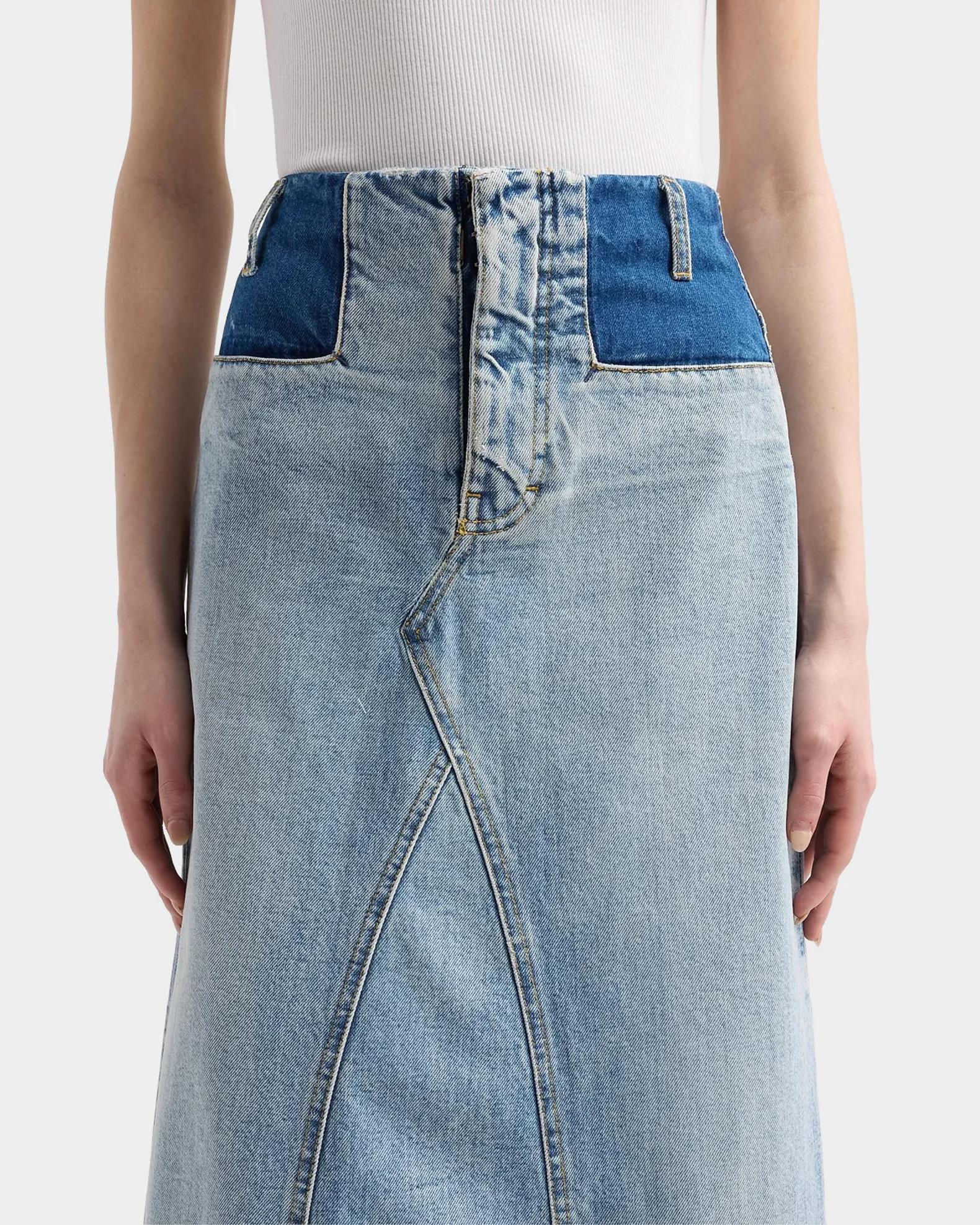 MM6 Maison Margiela Two-Tone Denim Maxi Skirt | Neiman Marcus