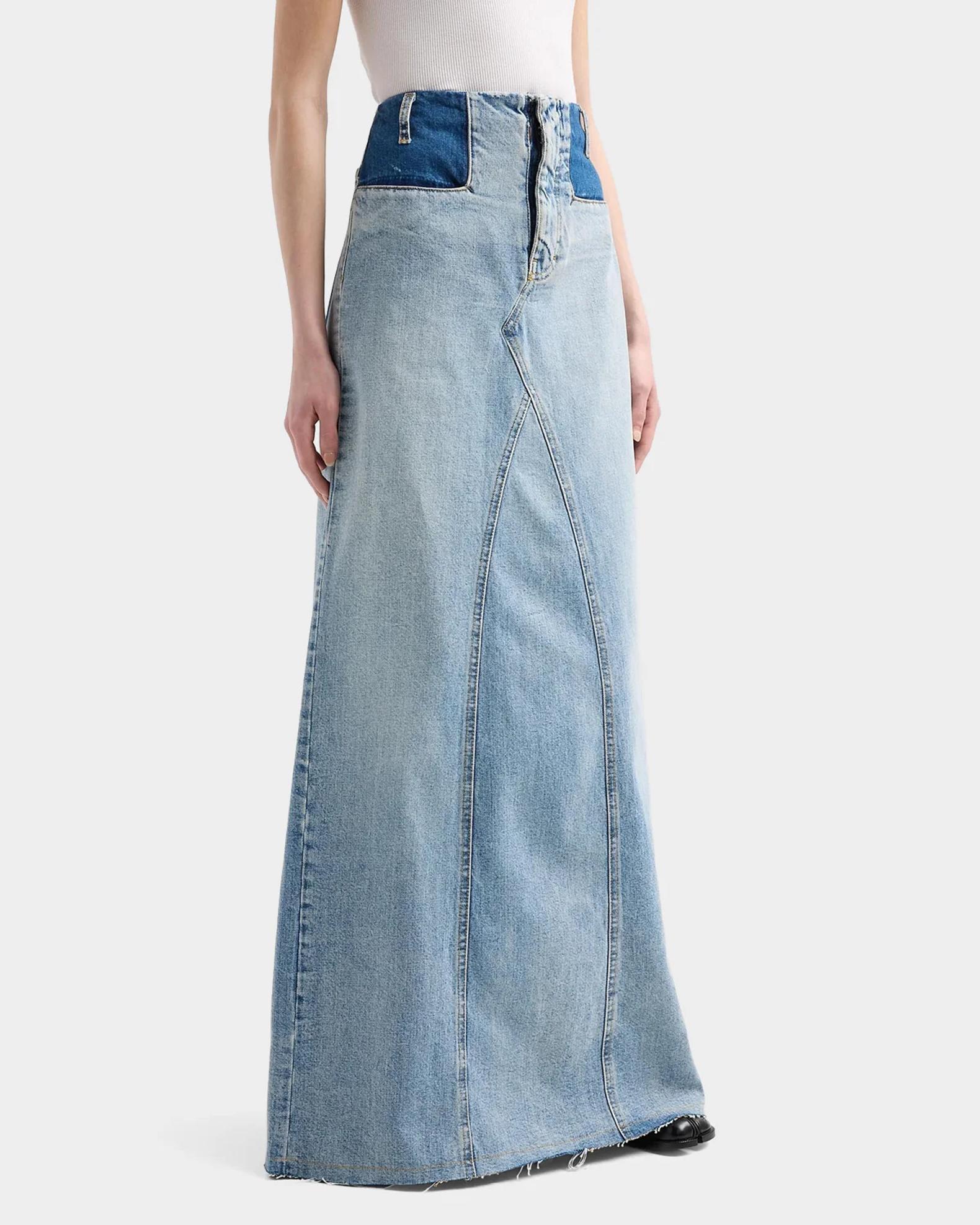 MM6 Maison Margiela Two-Tone Denim Maxi Skirt | Neiman Marcus